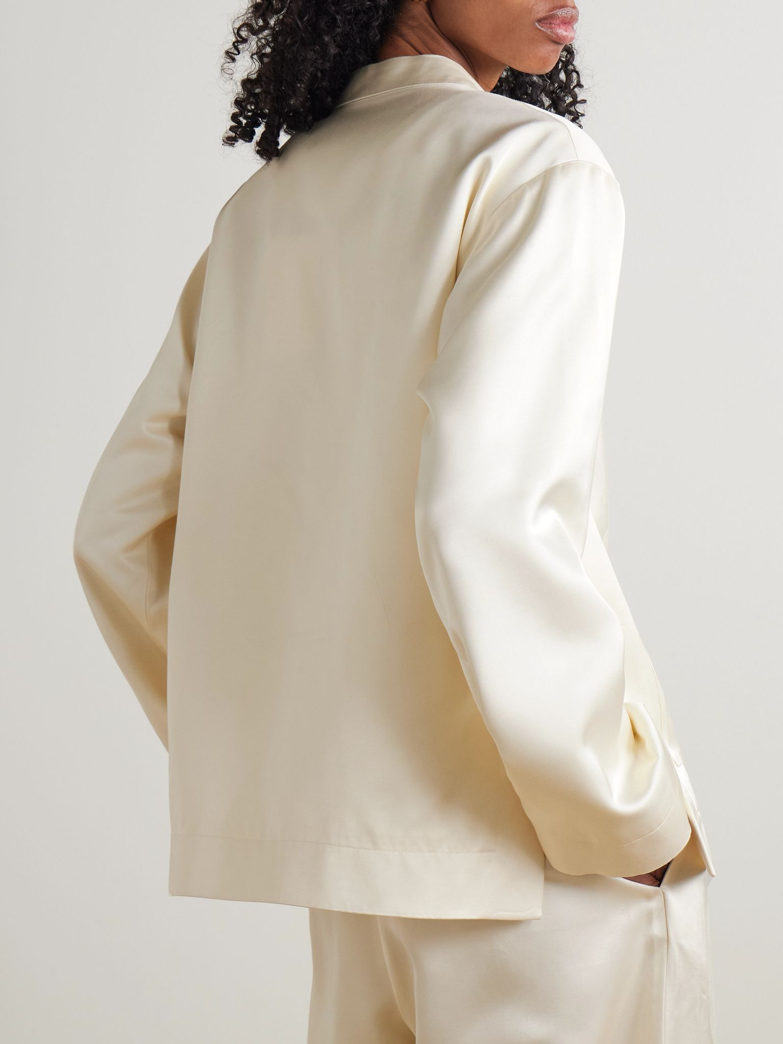 Satin jacket Cream - 4