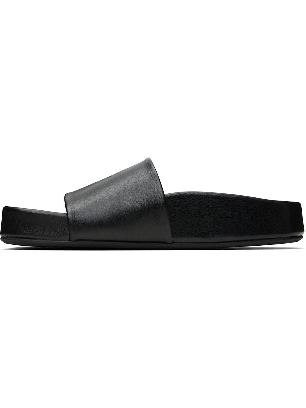 Black Nappa Leather Sandals - 3
