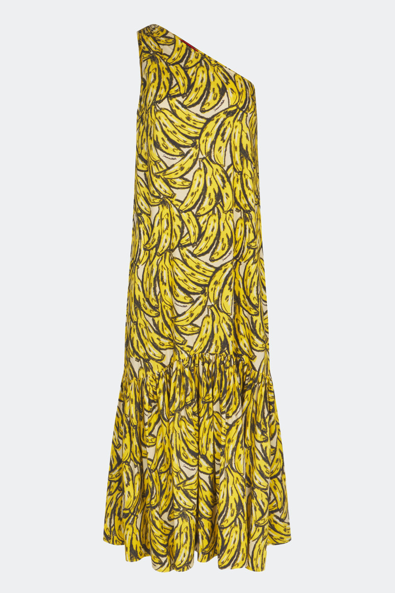 Rea Poplin Maxi Dress in Yellow Bananas 1