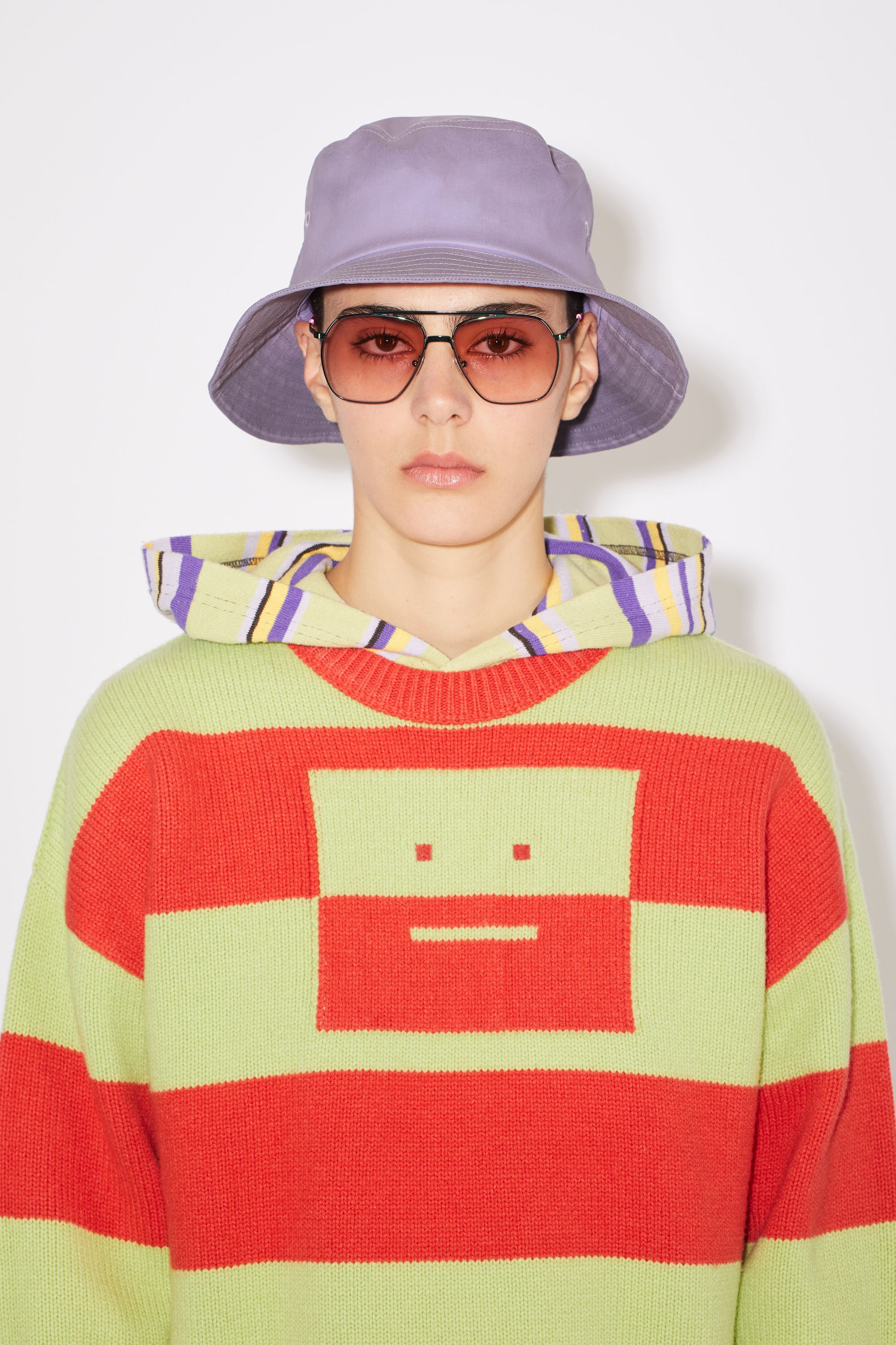 Crew neck jumper - Sharp red/pale green - 5