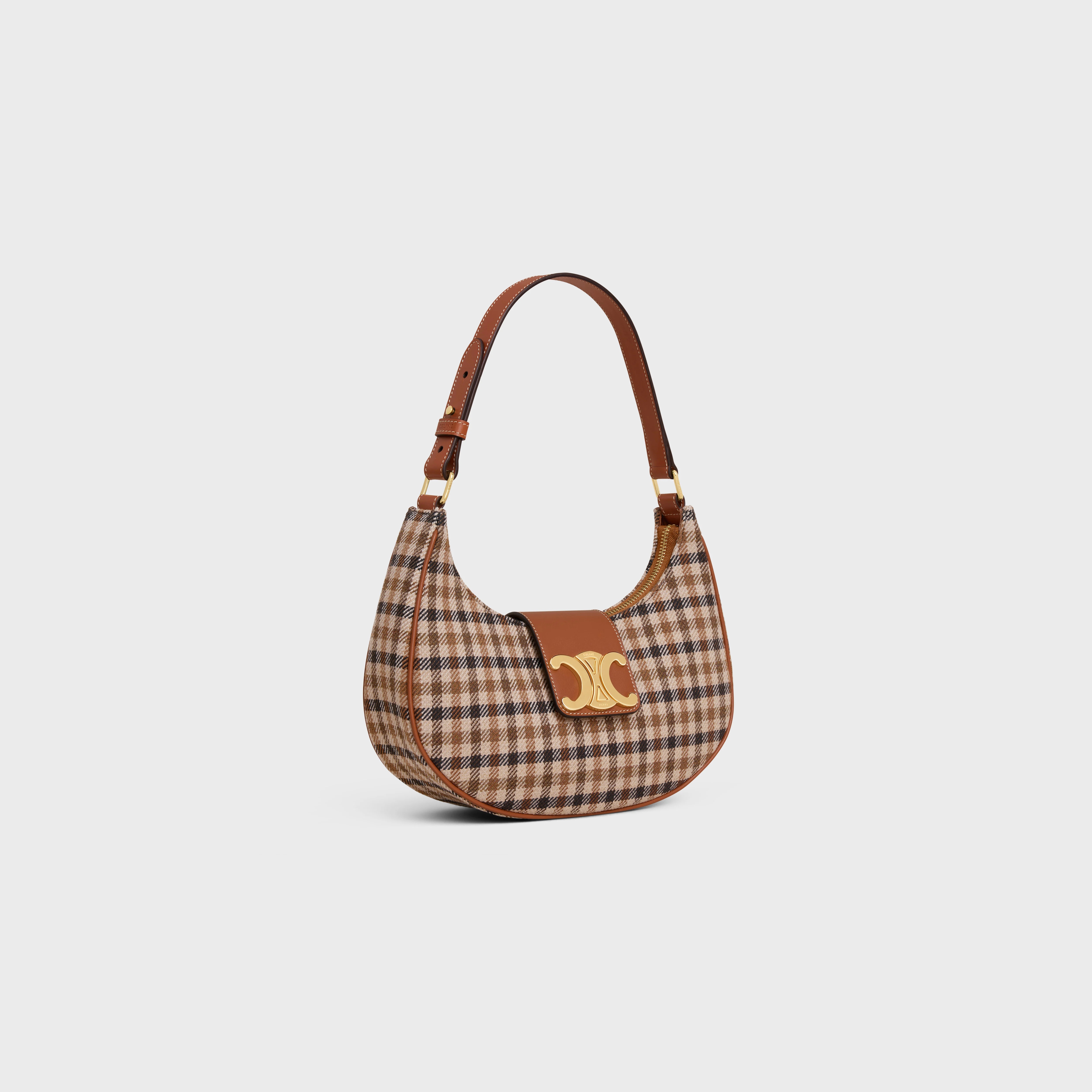 MEDIUM AVA TRIOMPHE BAG in Tartan Textile and calfskin - 2