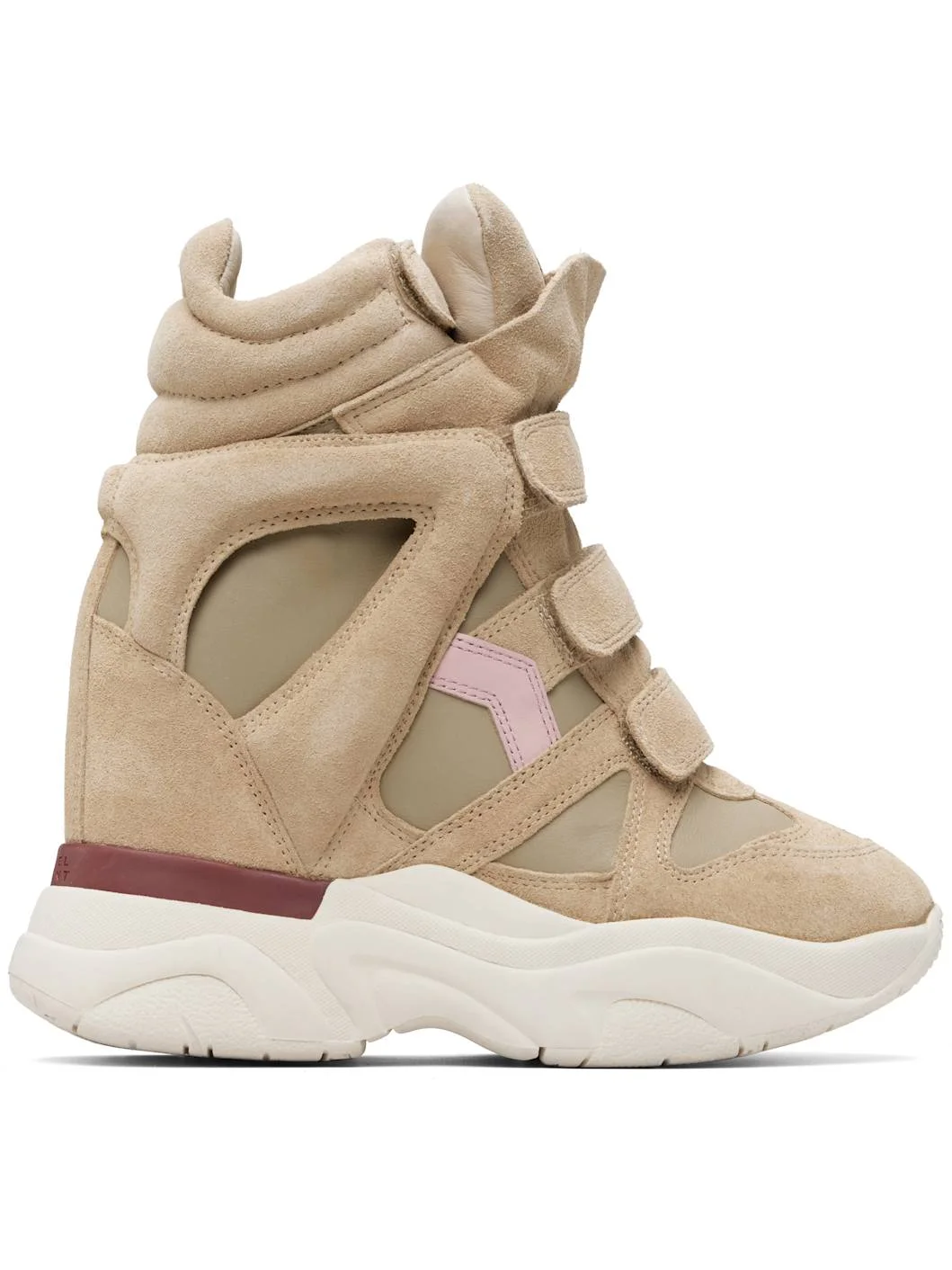 Beige & Pink Balskee Sneakers - 1