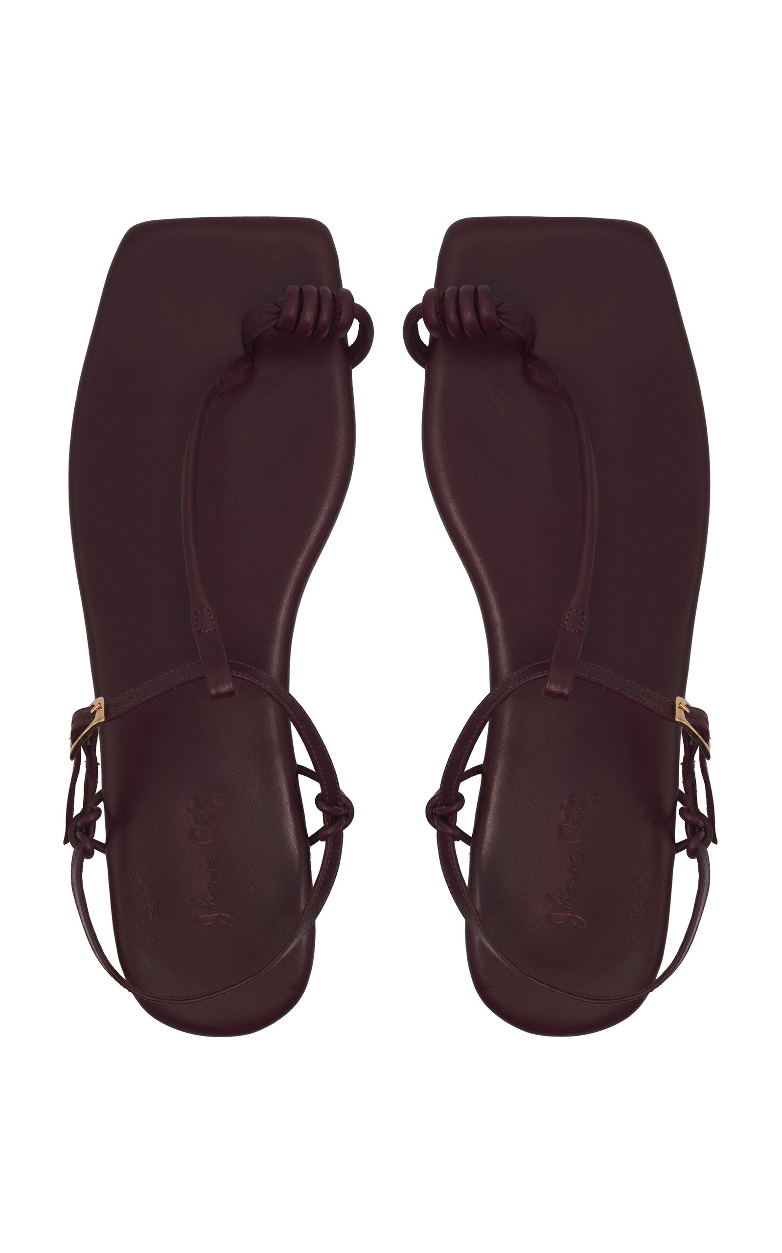 Charted Dream Leather Sandals burgundy - 5