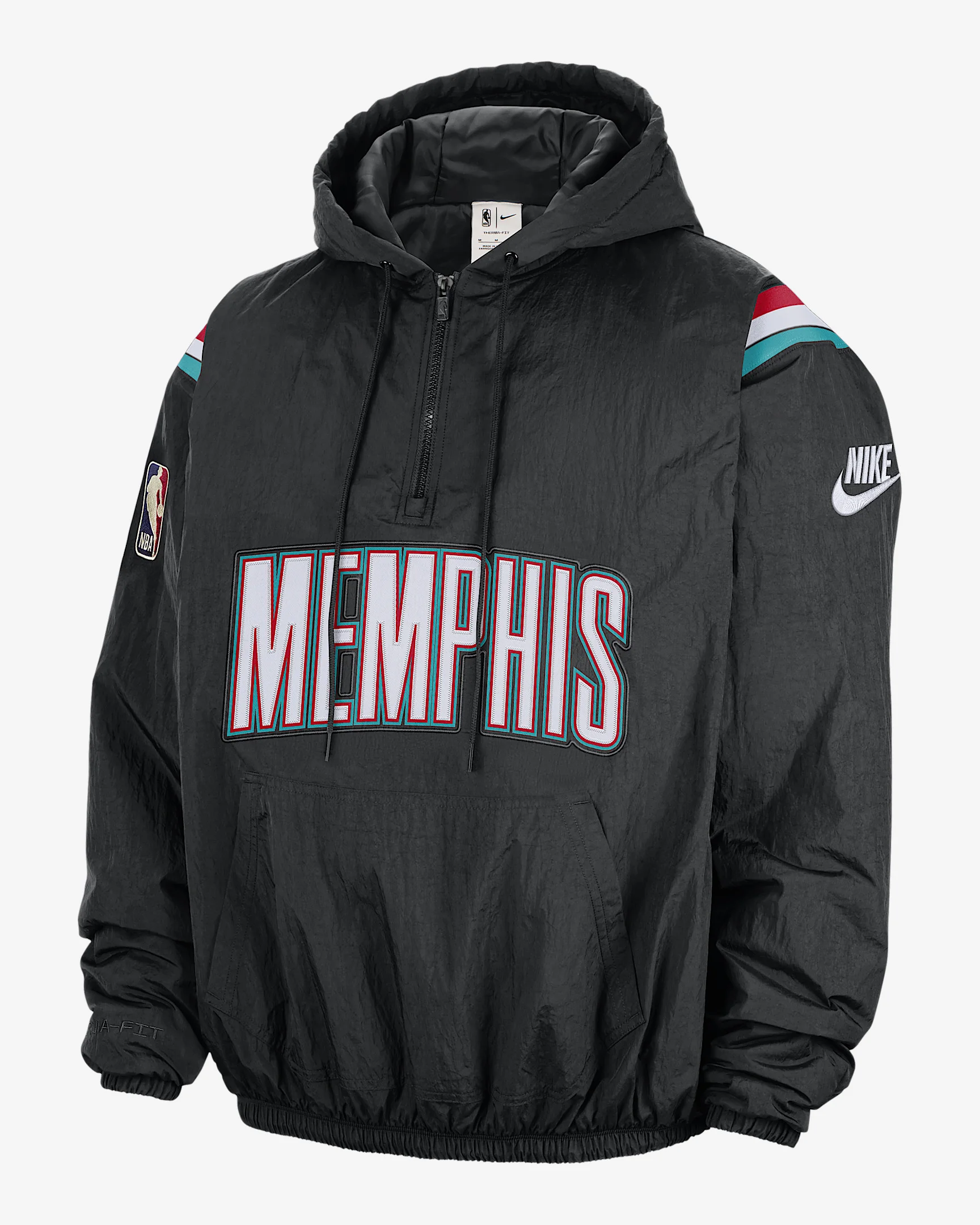 Memphis Grizzlies Hardwood Classics Men's Nike Therma-FIT NBA 1/2-Zip Hoodie - 1