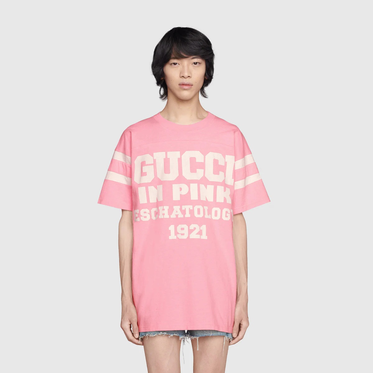 T-shirt with '25 Gucci Eschatology in Pink 1921' print - 3