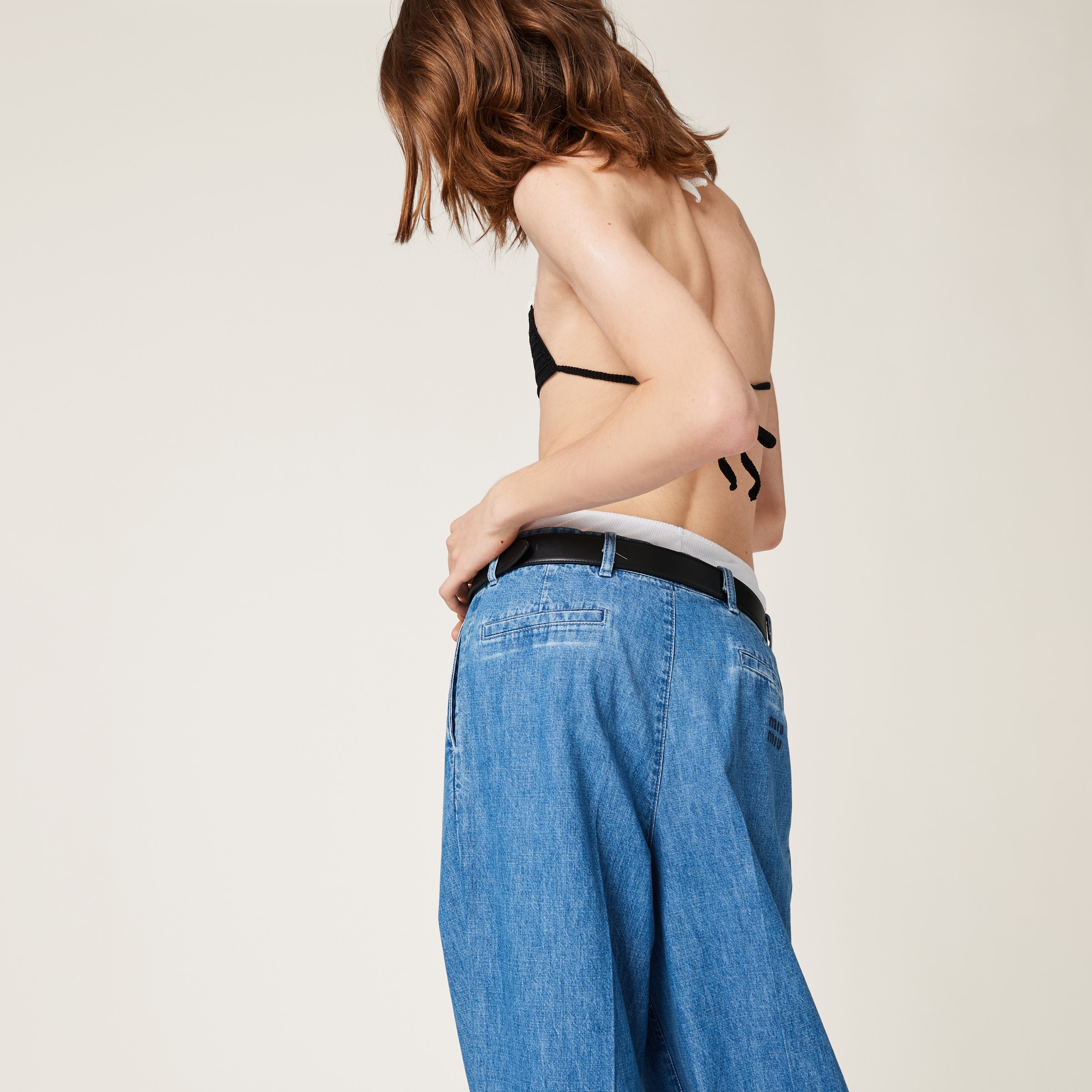 Chambray denim pants - 4