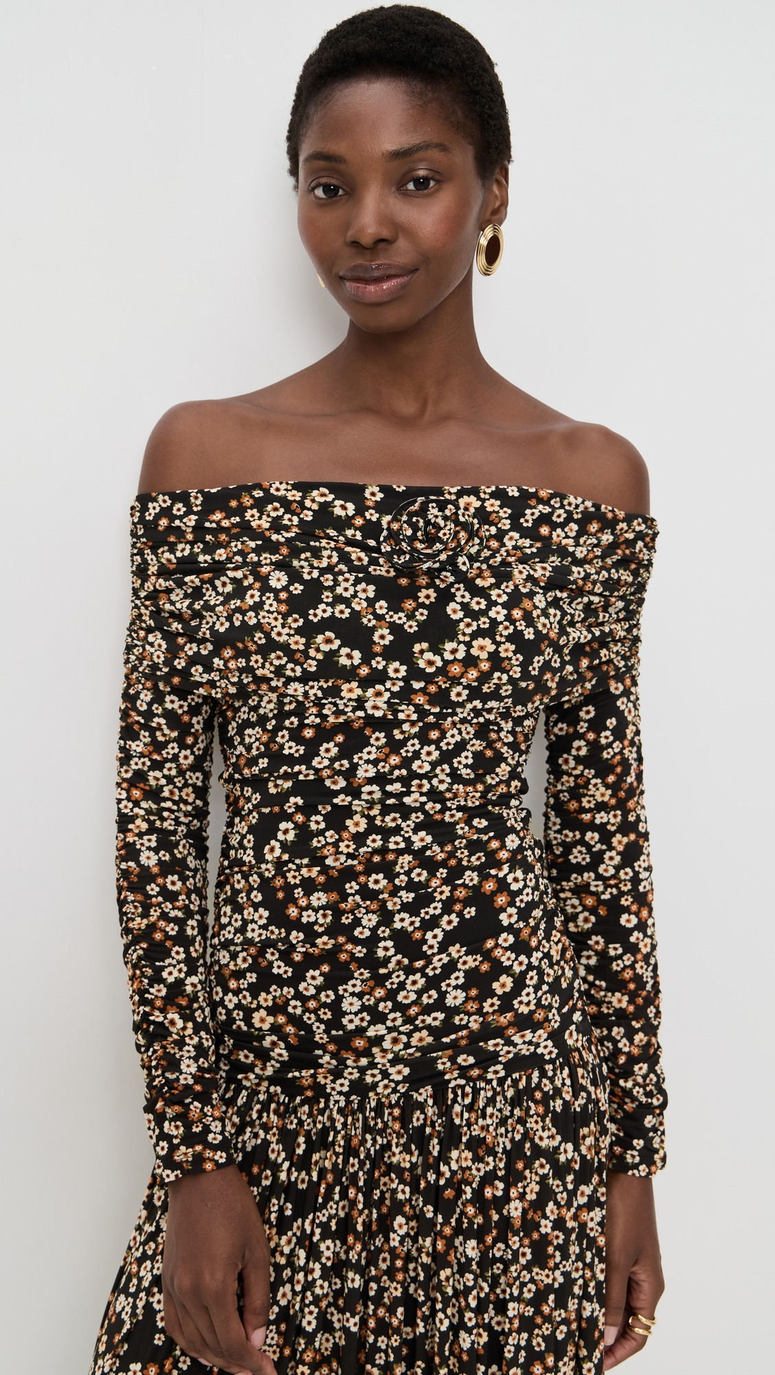 Tiny Flowers Long Sleeve Maxi Dress - 2