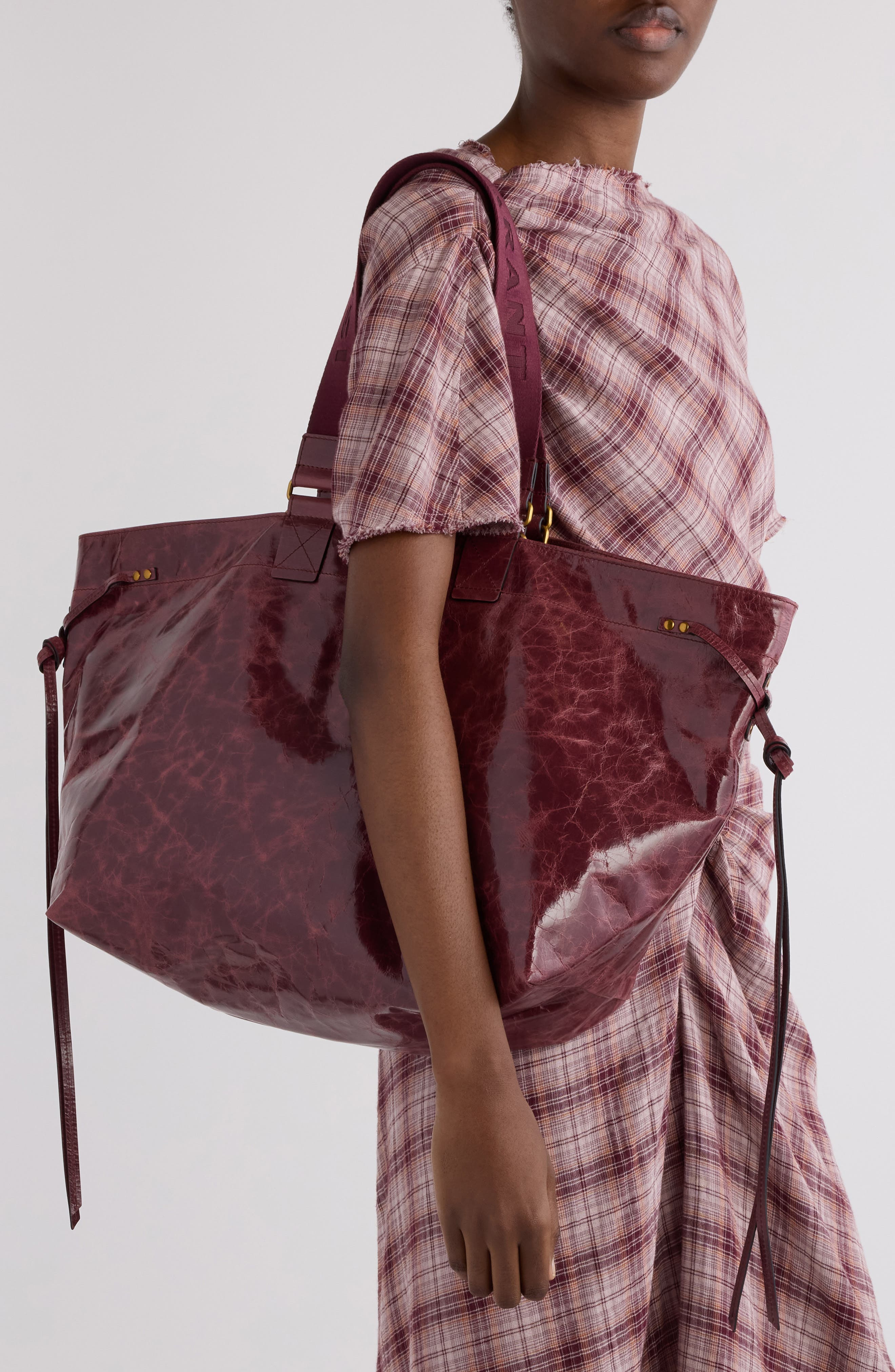 Isabel Marant Wardy Leather Shopper Tote in Grapefruit at Nordstrom - 2