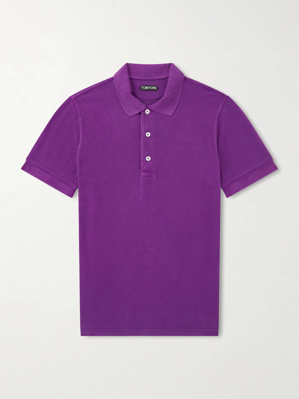 Slim-Fit Lyocell and Cotton-Blend Piqué Polo Shirt - 1