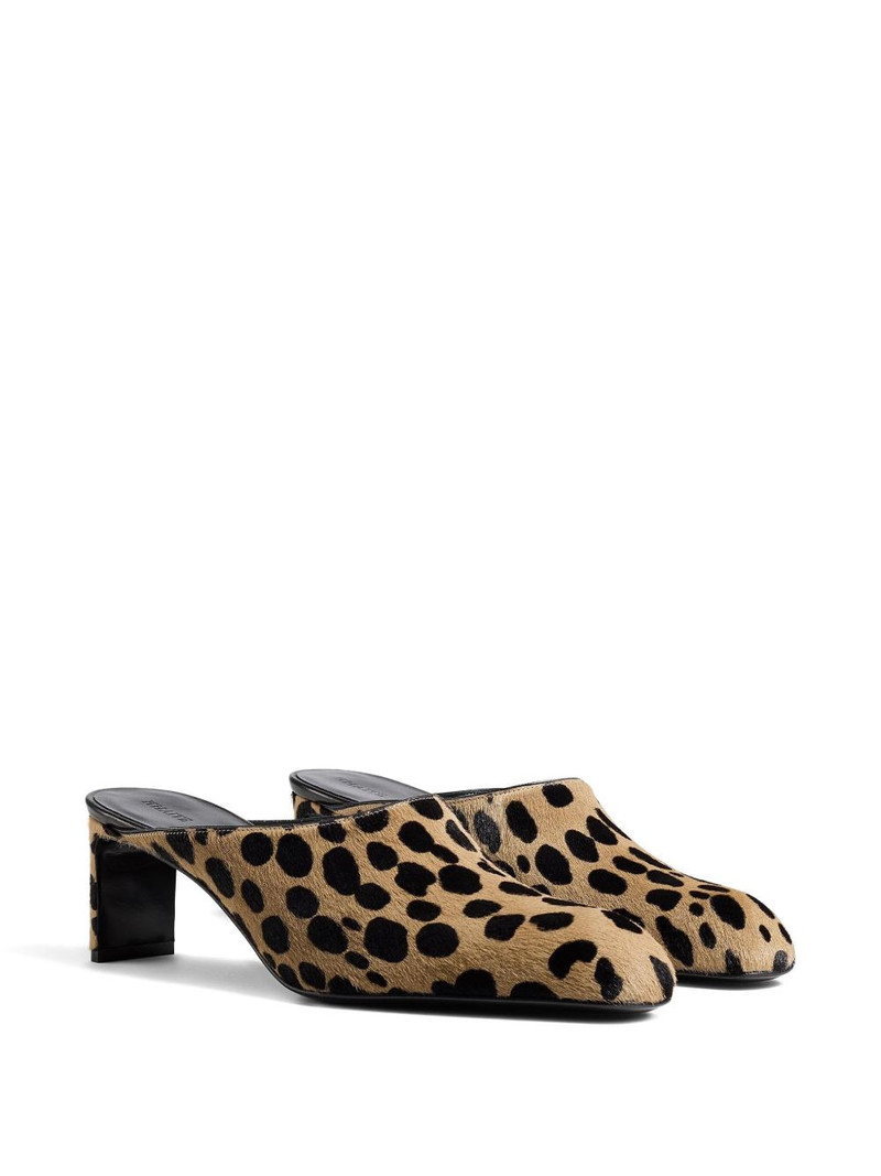 KHAITE 100mm Colt spotted heeled mules outlook