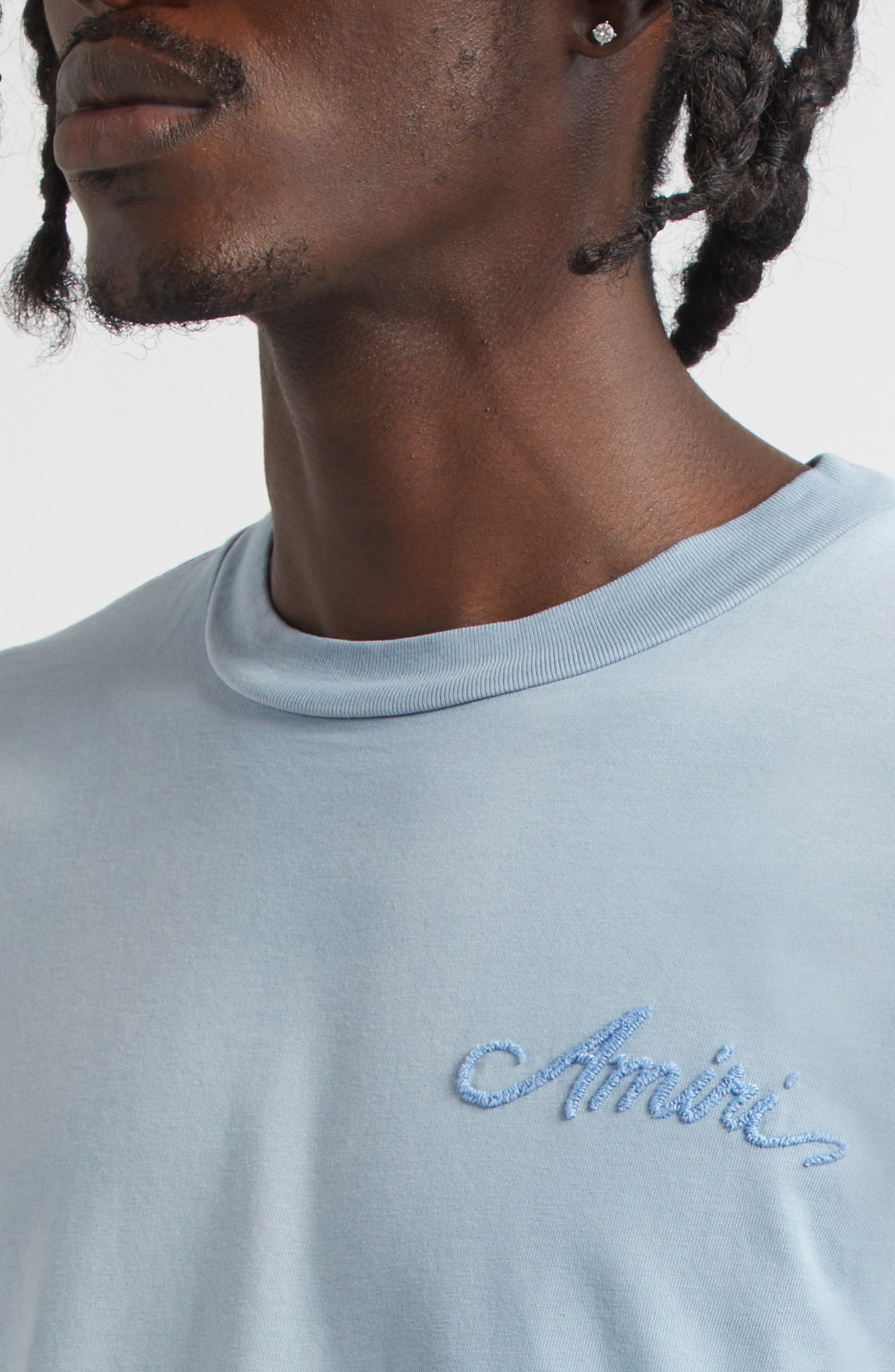 AMIRI Bleached Bandana Patch T-Shirt in Ashley Blue at Nordstrom - 5