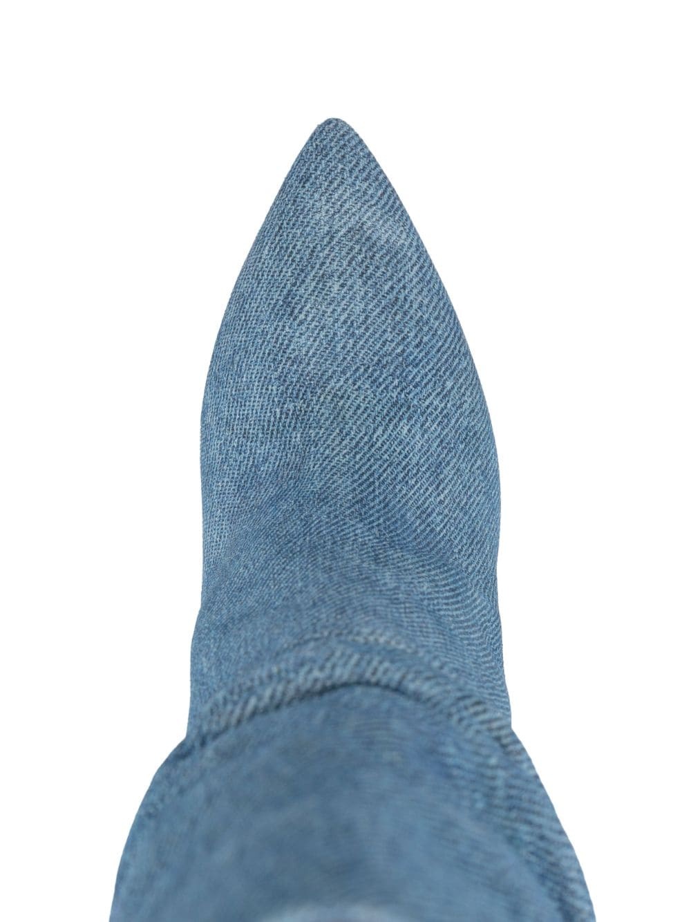98mm pointed-toe denim boots - 4