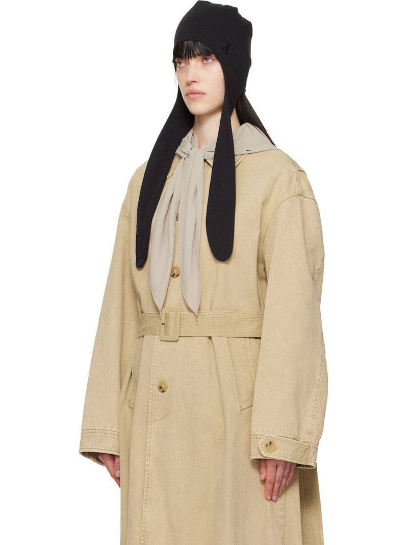 Black Jersey Earflap Beanie 4