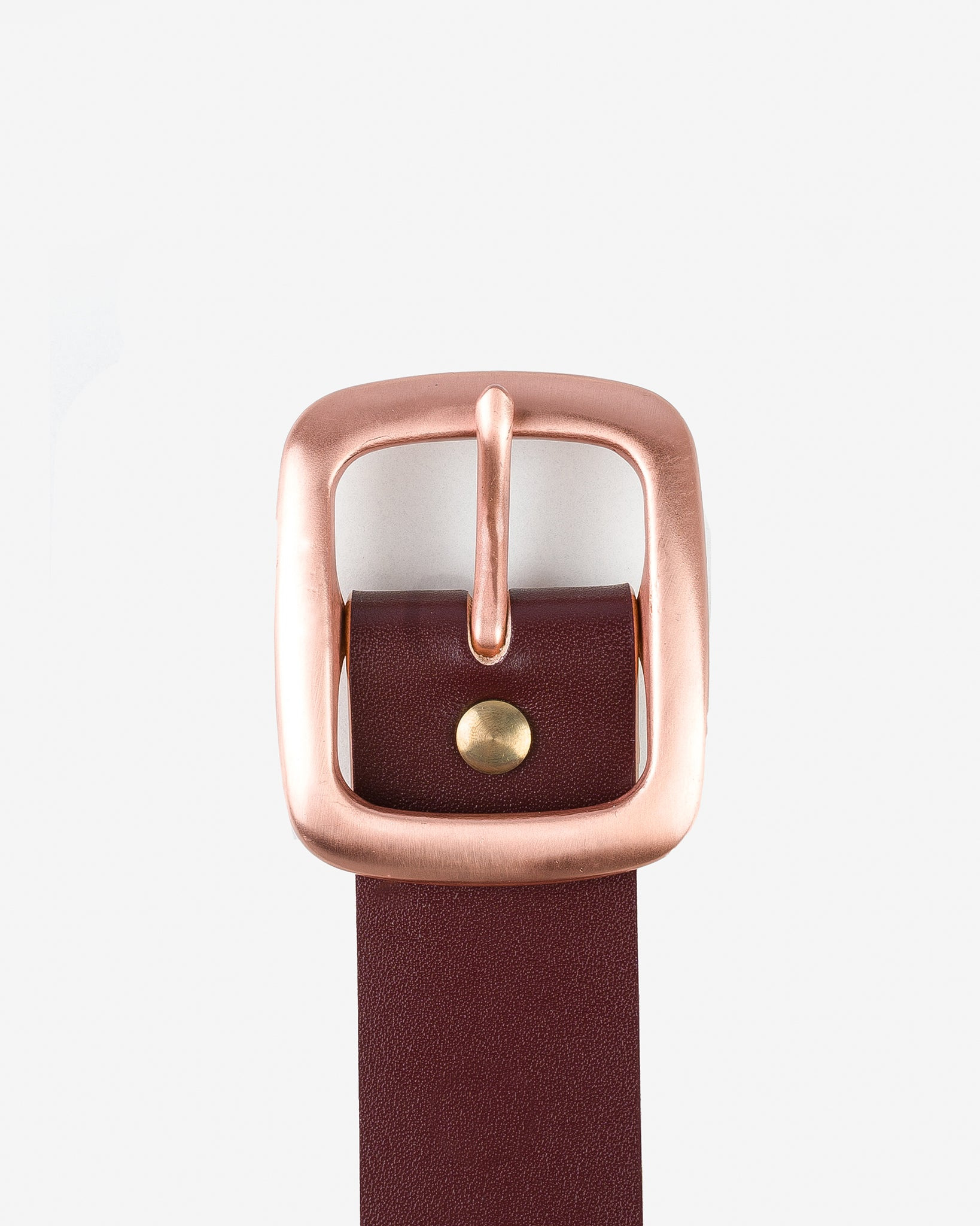 OGL-BELT-COP-BRN OGL Single Prong Copper Garrison Buckle Leather Belt - Hand Dyed Brown - 2