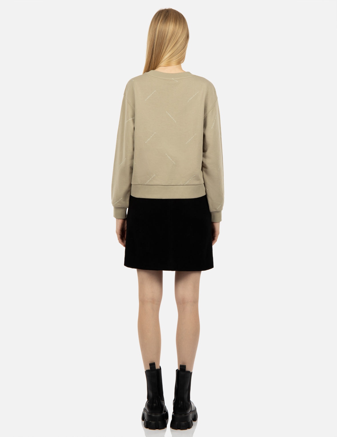 Slogan Embroidered Waistband Skirt - 6
