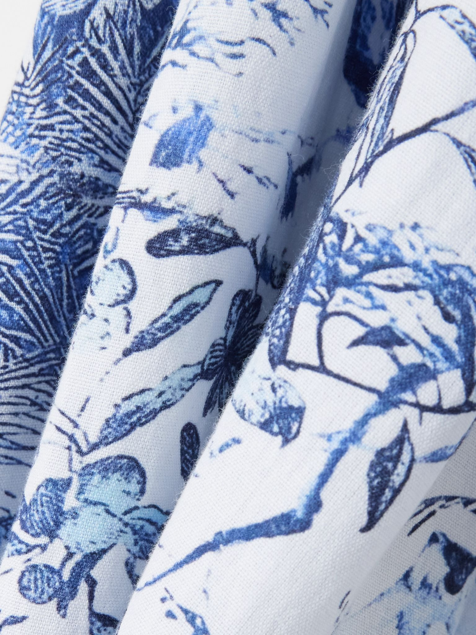 Kitty belted printed cotton and linen-blend midi dress Blue - 4