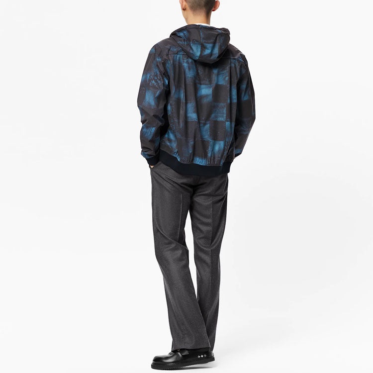 Men's LOUIS VUITTON FW21 Zipper hooded Long Sleeves Jacket Blue 1A8X1W - 3