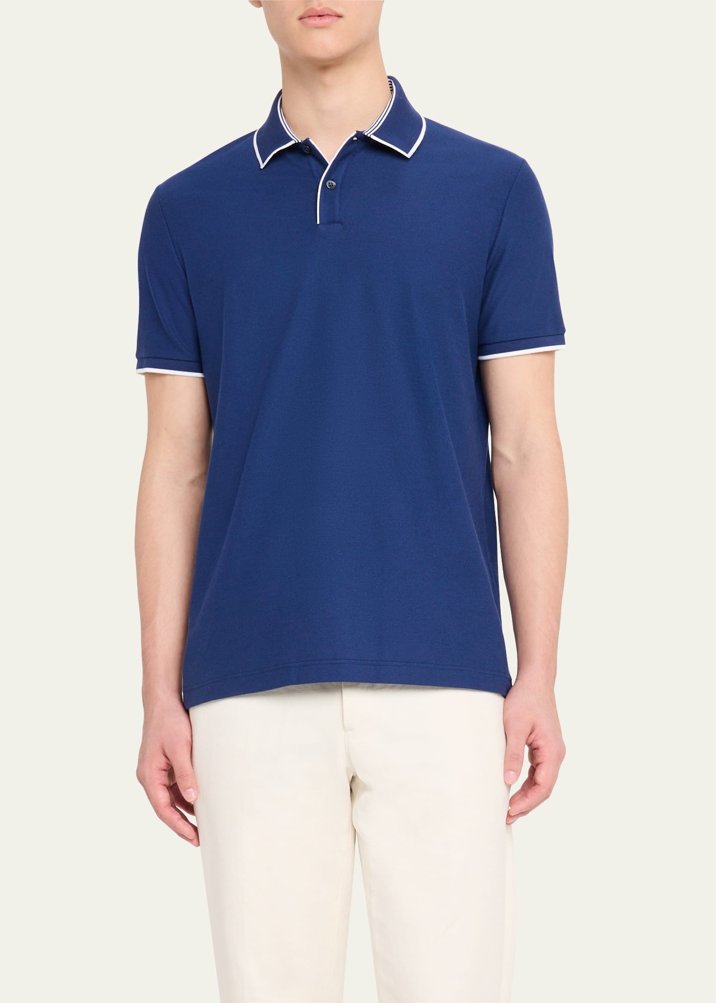 Men's Brentwood Tipped Jersey Pique Polo Shirt - 4