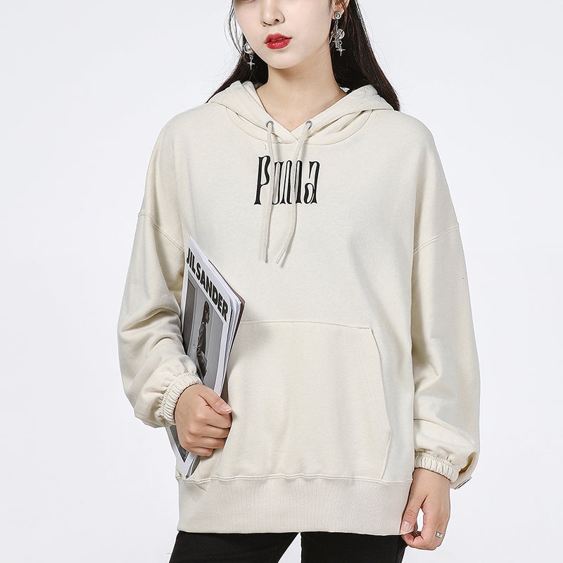 (WMNS) PUMA Downtown Graphic Hoodie 'White' 533049-73 - 3
