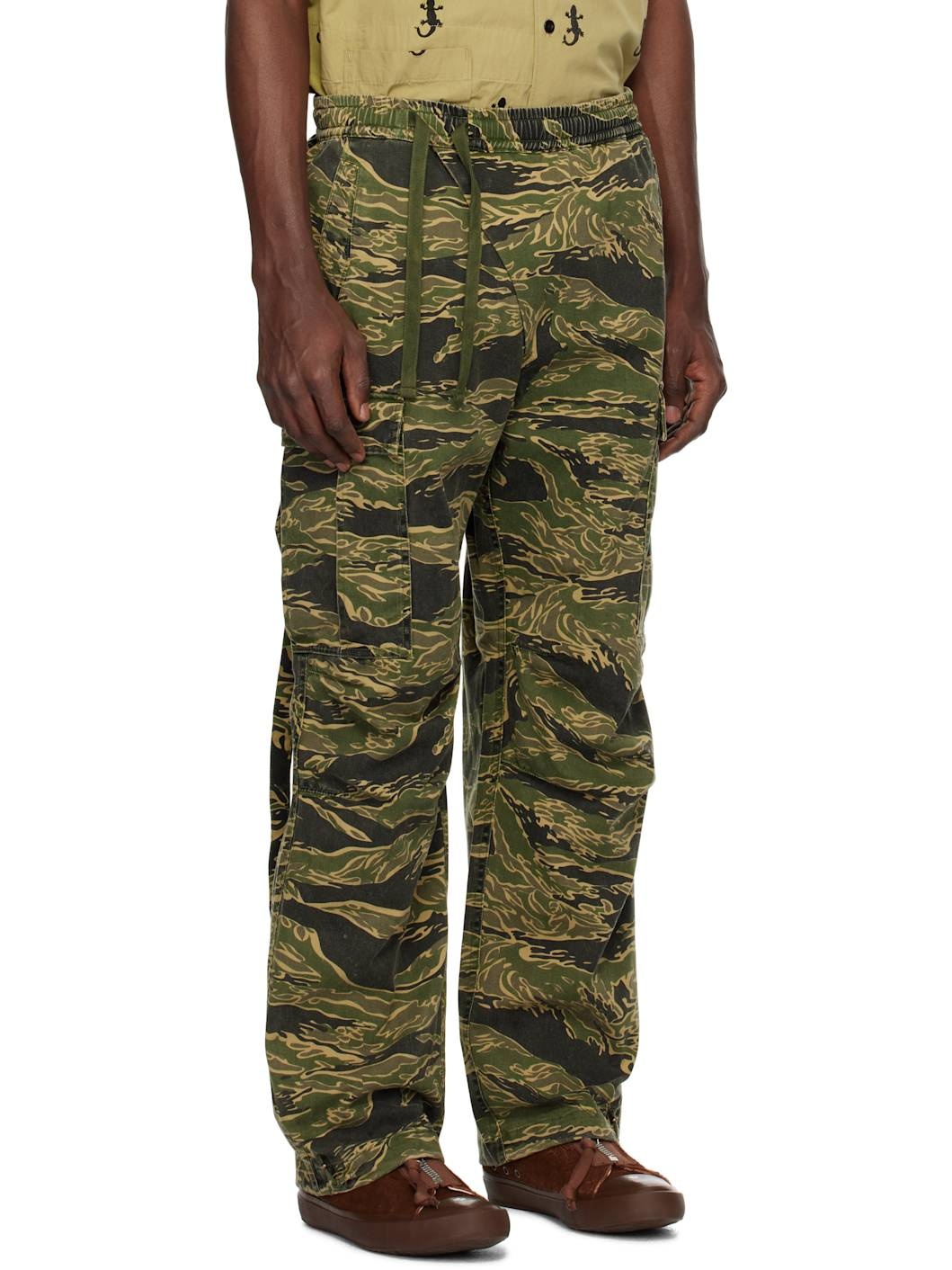 Khaki Tigerstripe Track Cargo Pants - 2