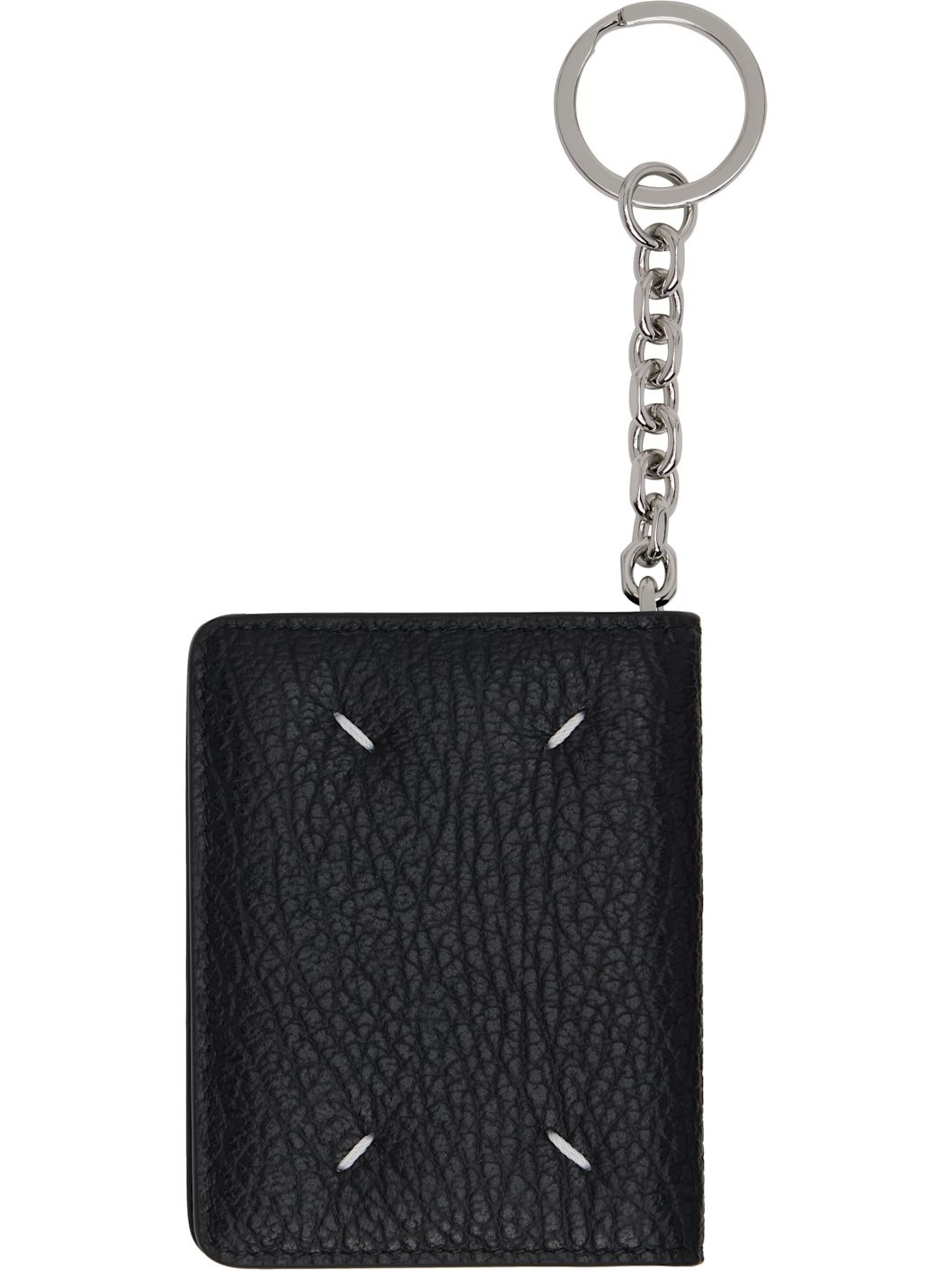 Black Four Stitches Keyring Card Holder - 2