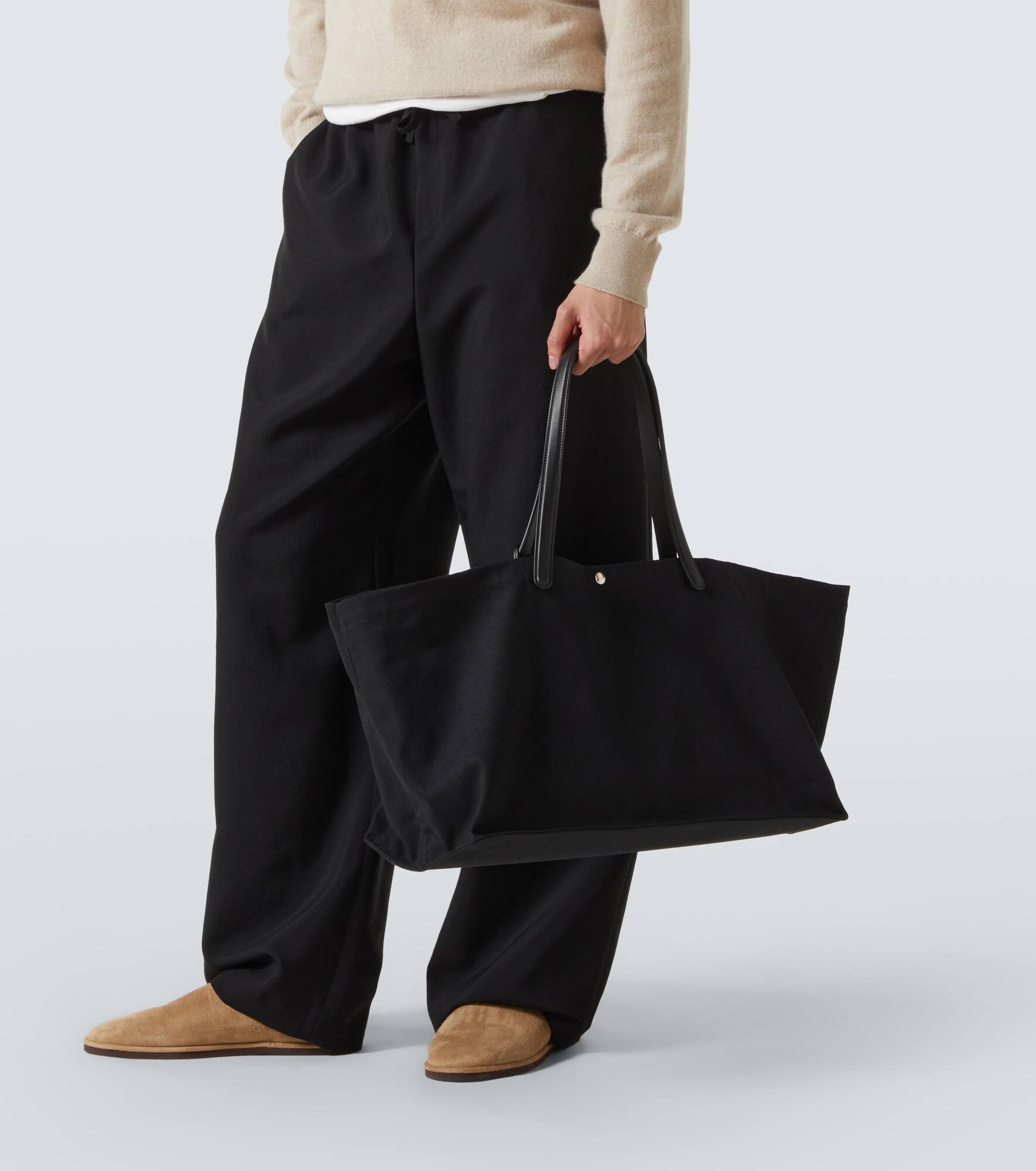 Idaho XL leather-trimmed canvas tote bag - 2