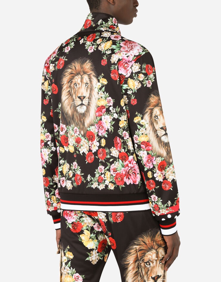 Zip-up sweatshirt with lion mix print - 8