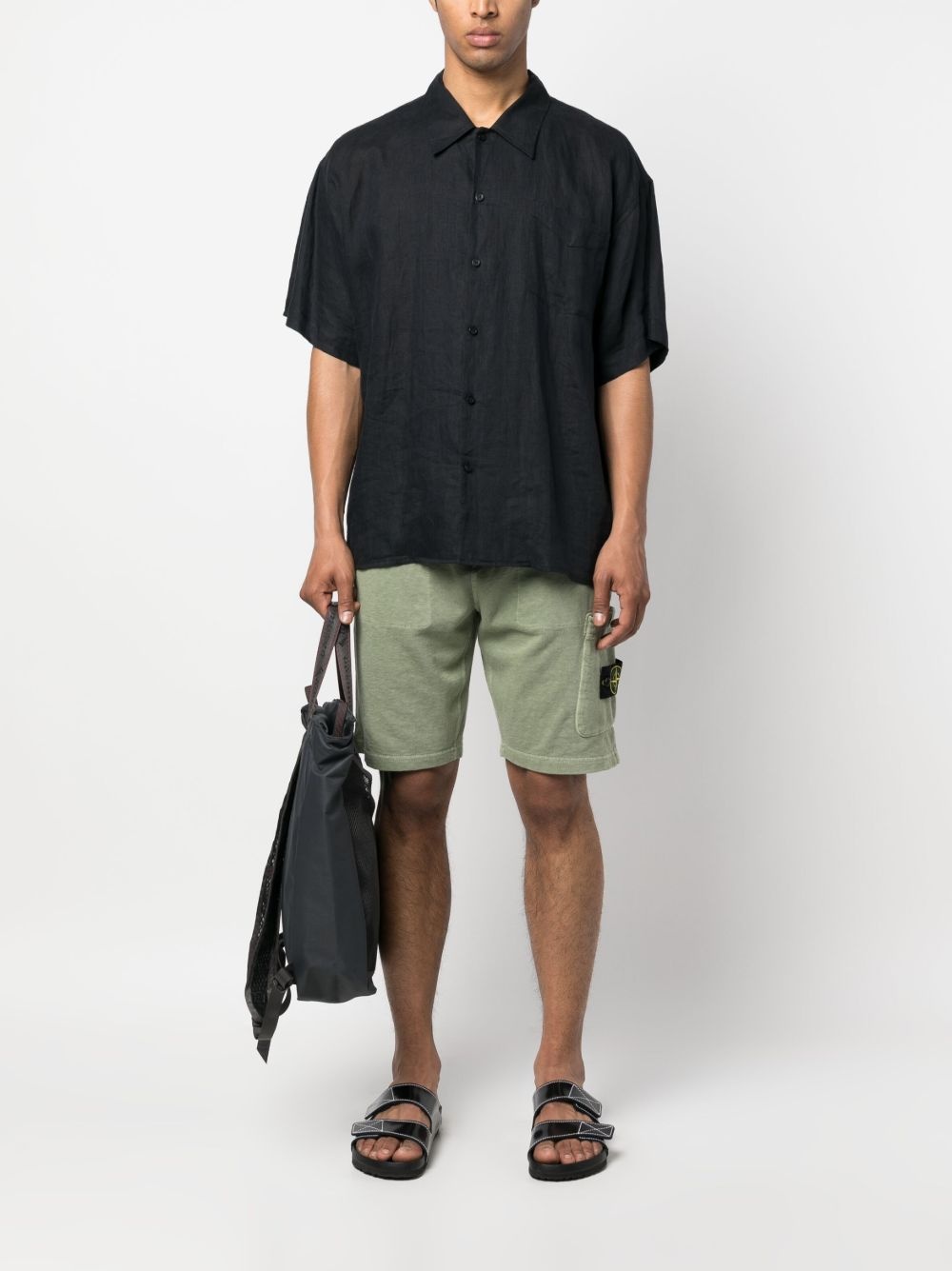 Compass-motif cotton shorts - 2
