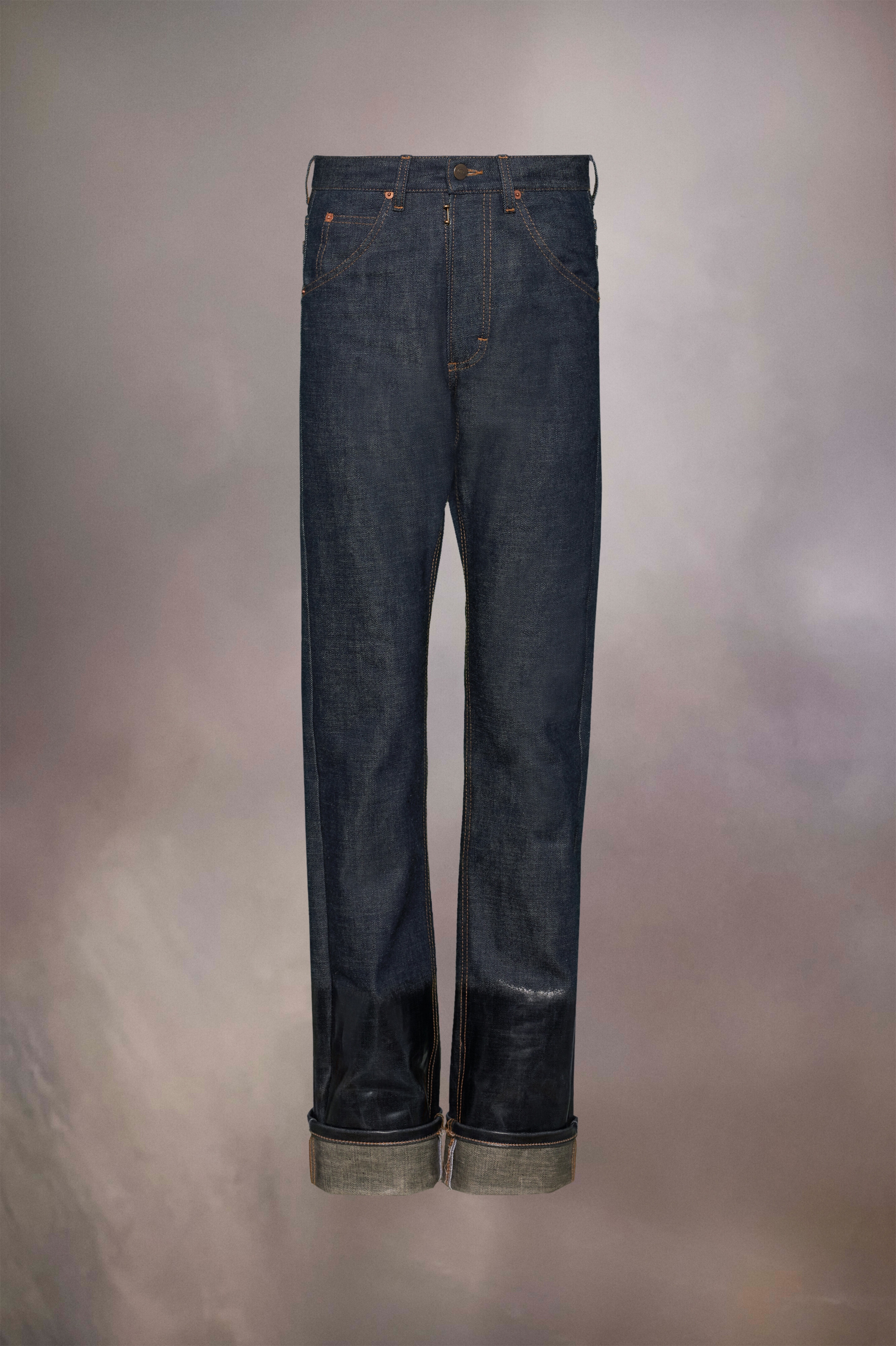 Maison Margiela Lacquered turn-up jeans | REVERSIBLE