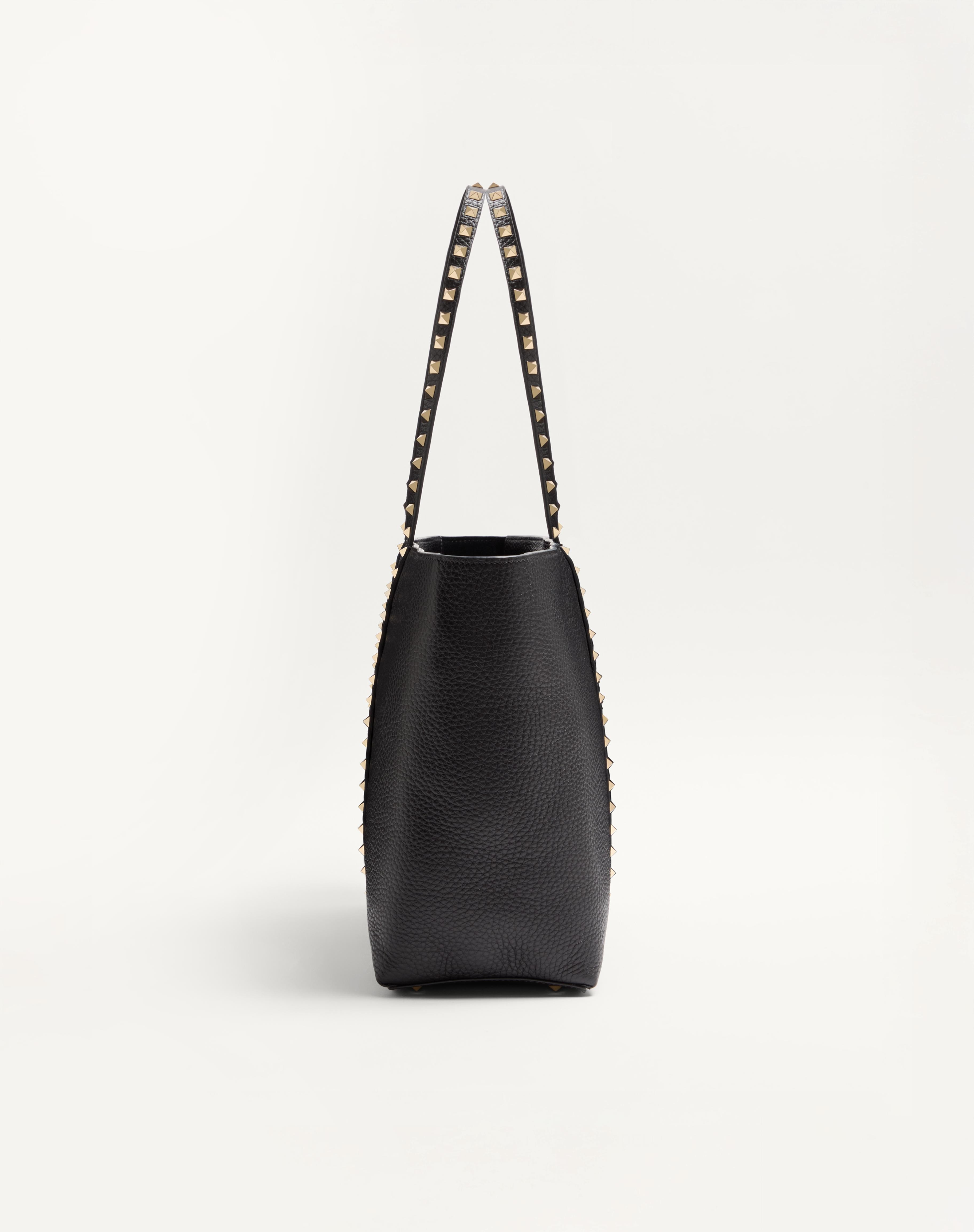 VALENTINO GARAVANI ROCKSTUD SHOPPING BAG IN GRAINY CALFSKIN - 3