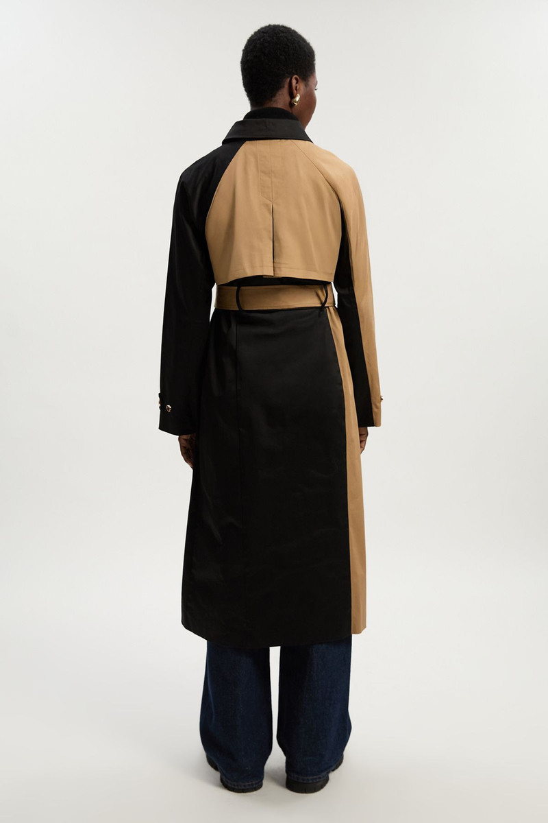 Colour Block Belted Tailored Trench Coat 6