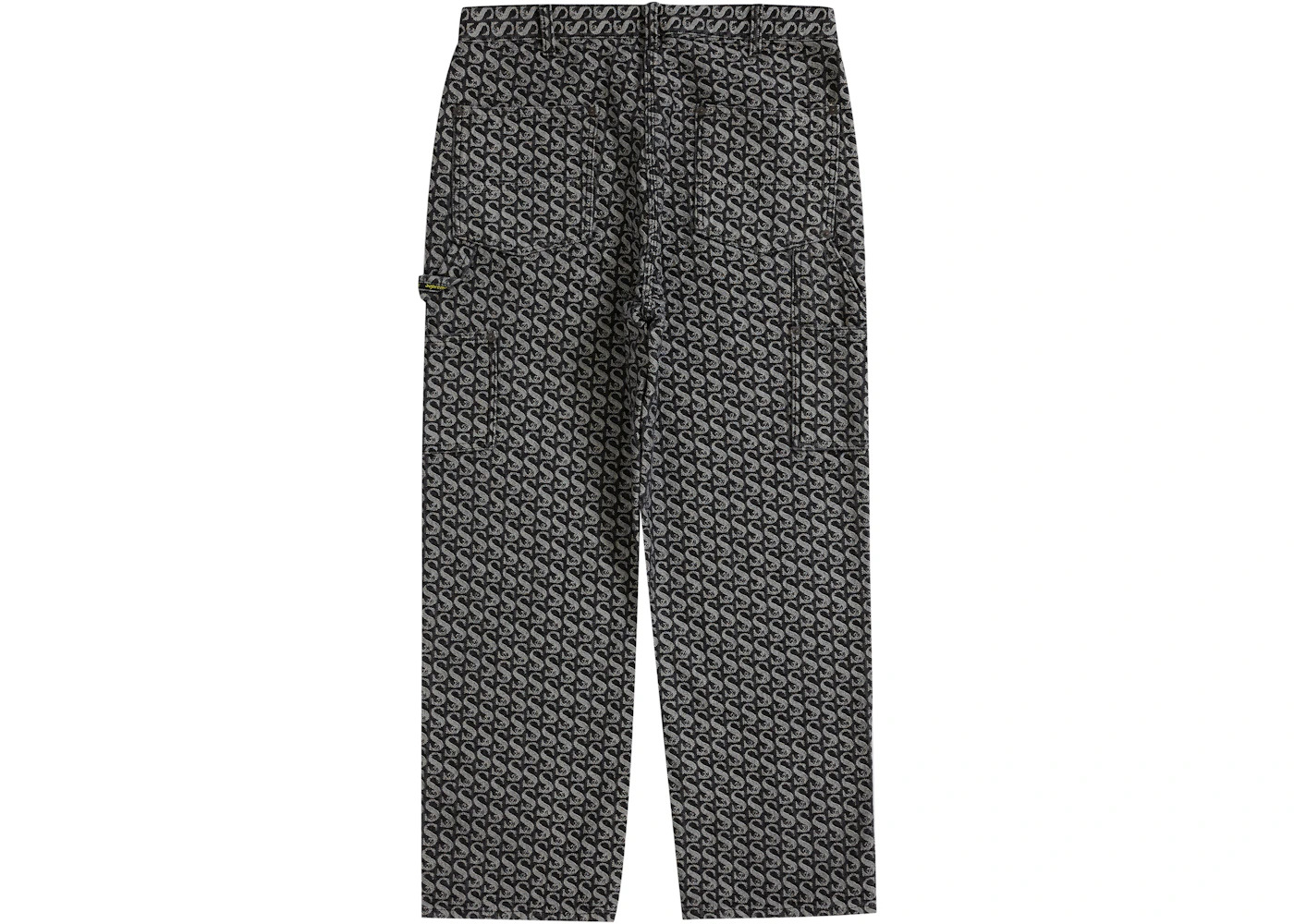 Supreme Monogram Double Knee Denim Painter Pant (FW21) Black - 2