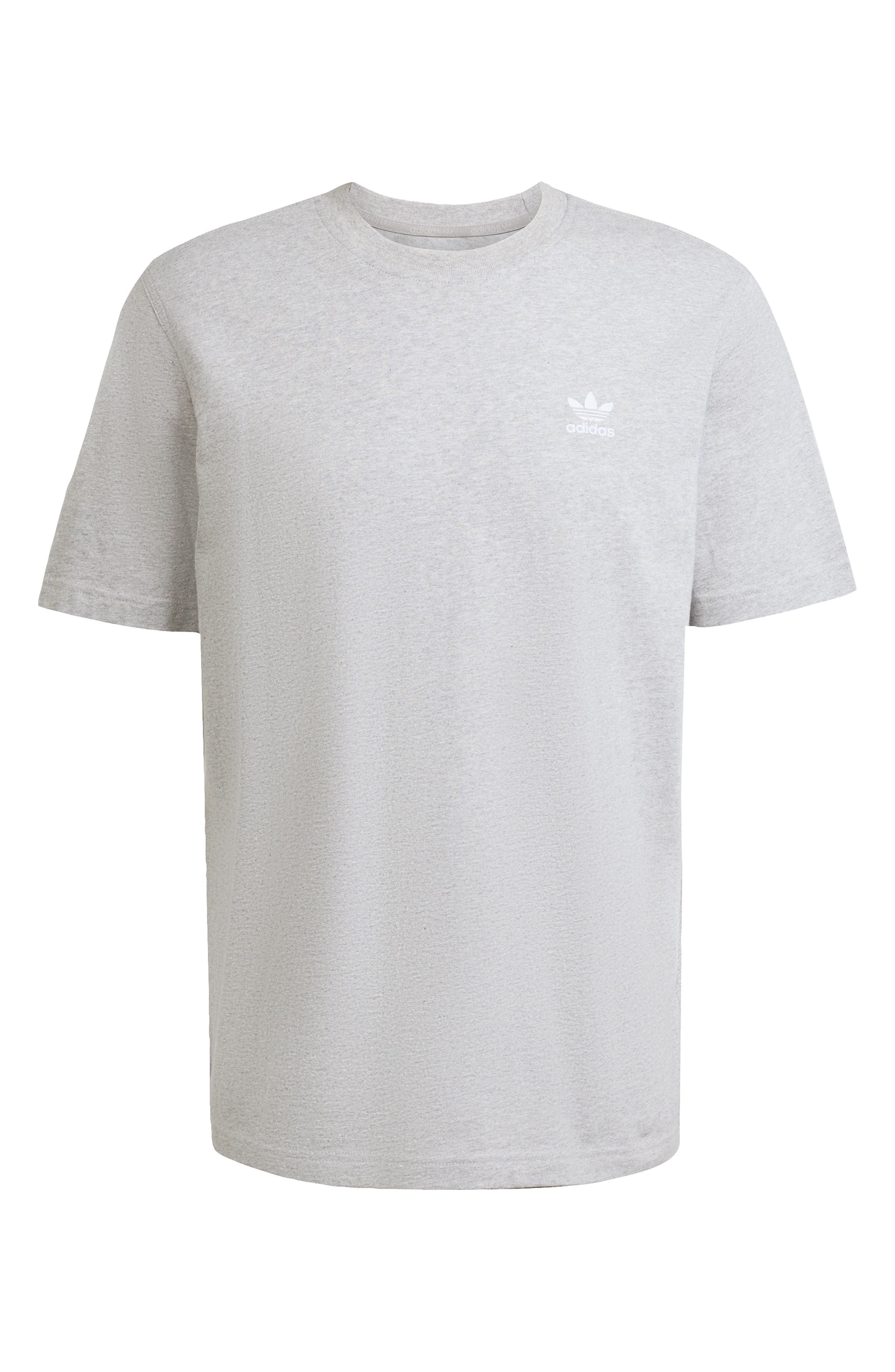 adidas Originals Trefoil Essentials Cotton T-Shirt in Medium Grey Heather/White at Nordstrom - 4