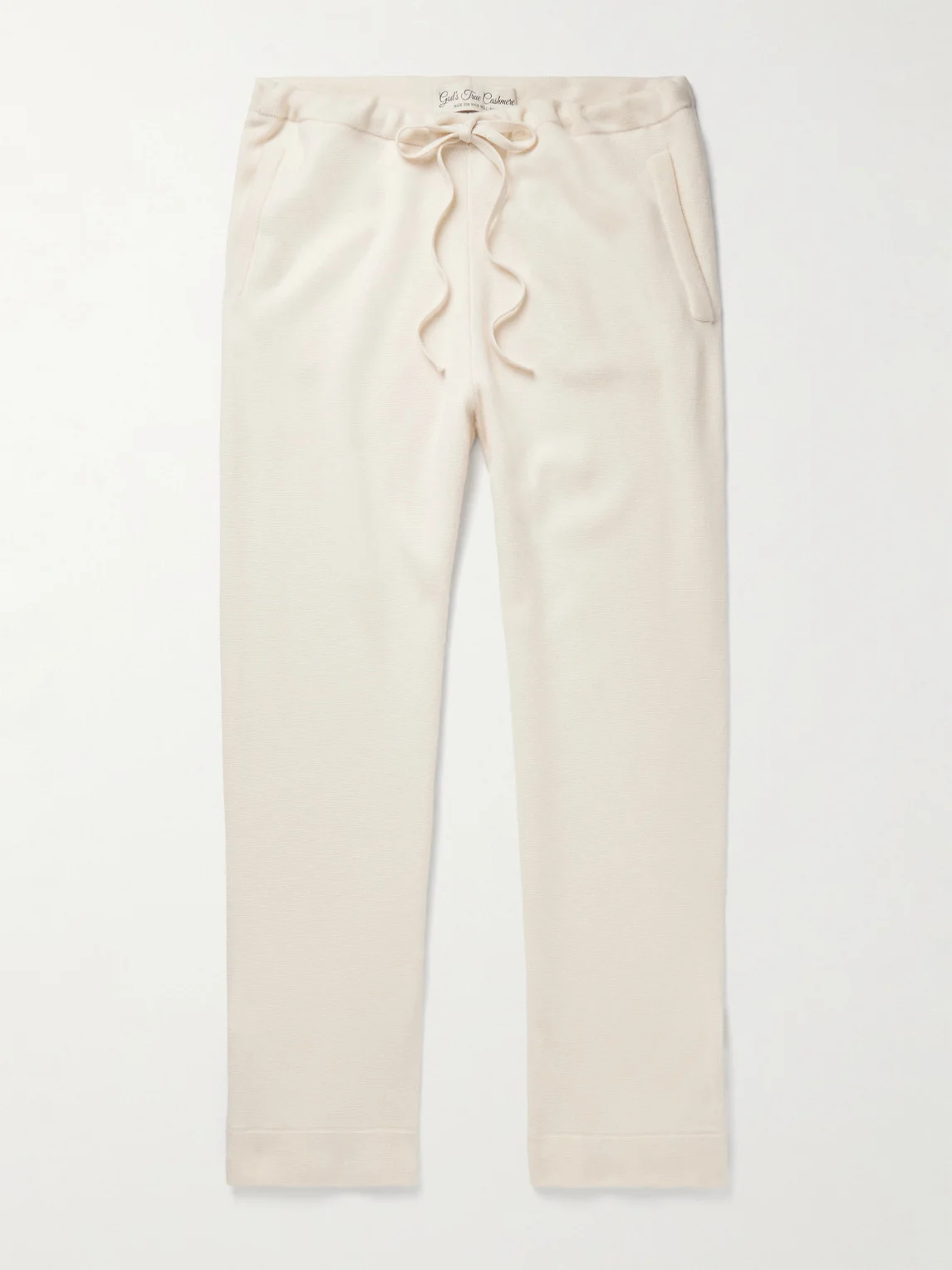 Straight-Leg Cashmere Drawstring Trousers - 1
