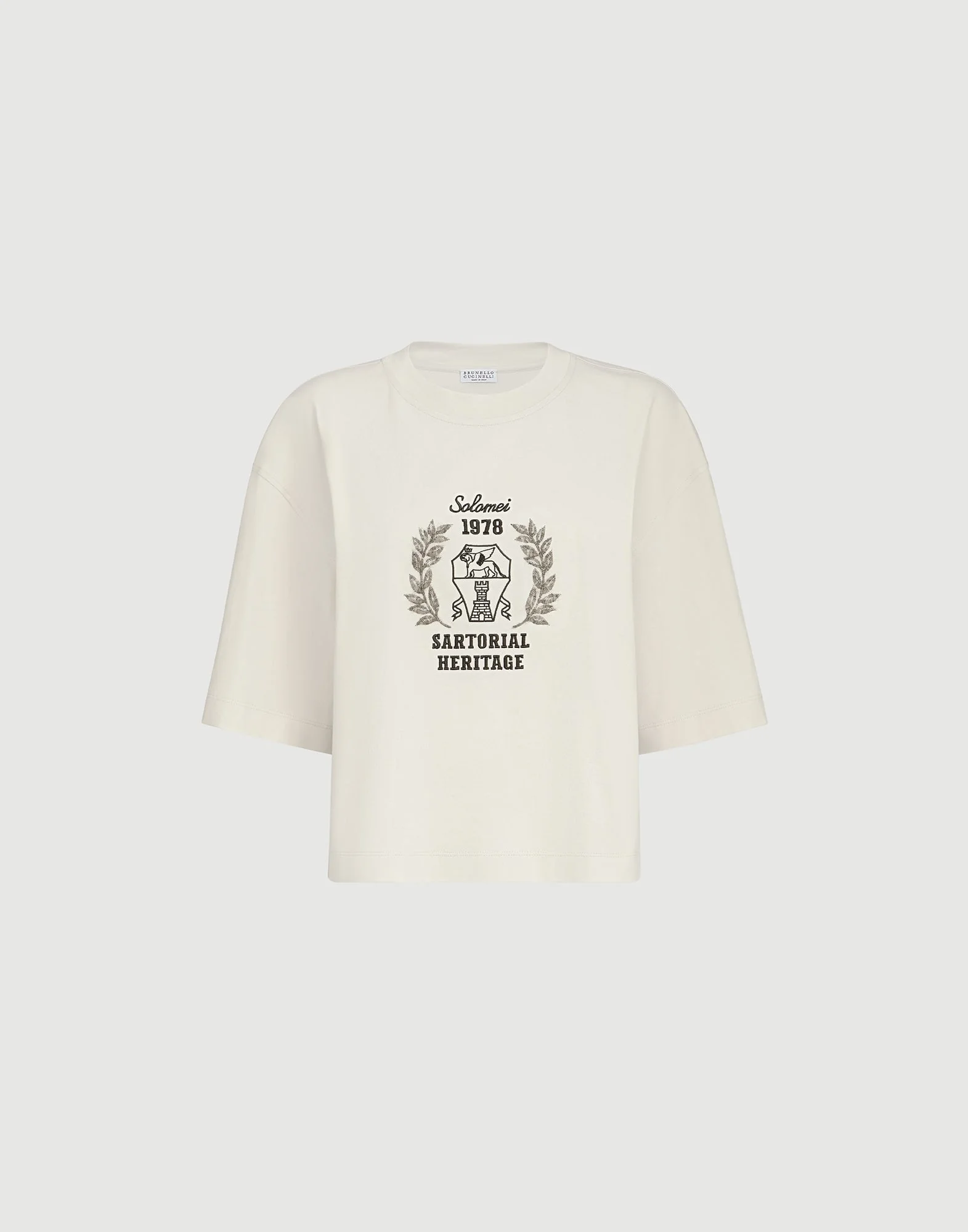 Cotton jersey t-shirt with embroidery - 1