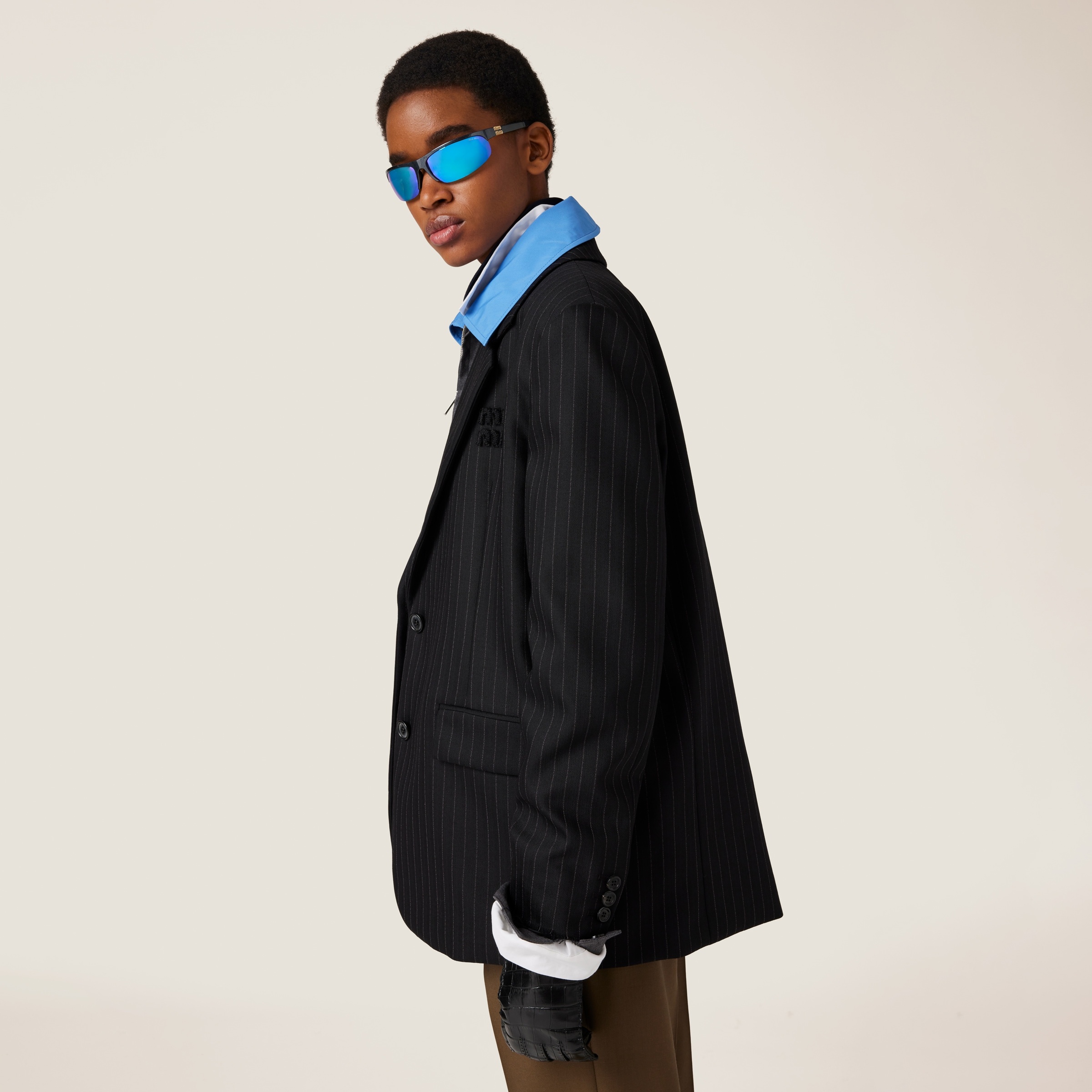 Single-breasted pinstripe jacket - 6