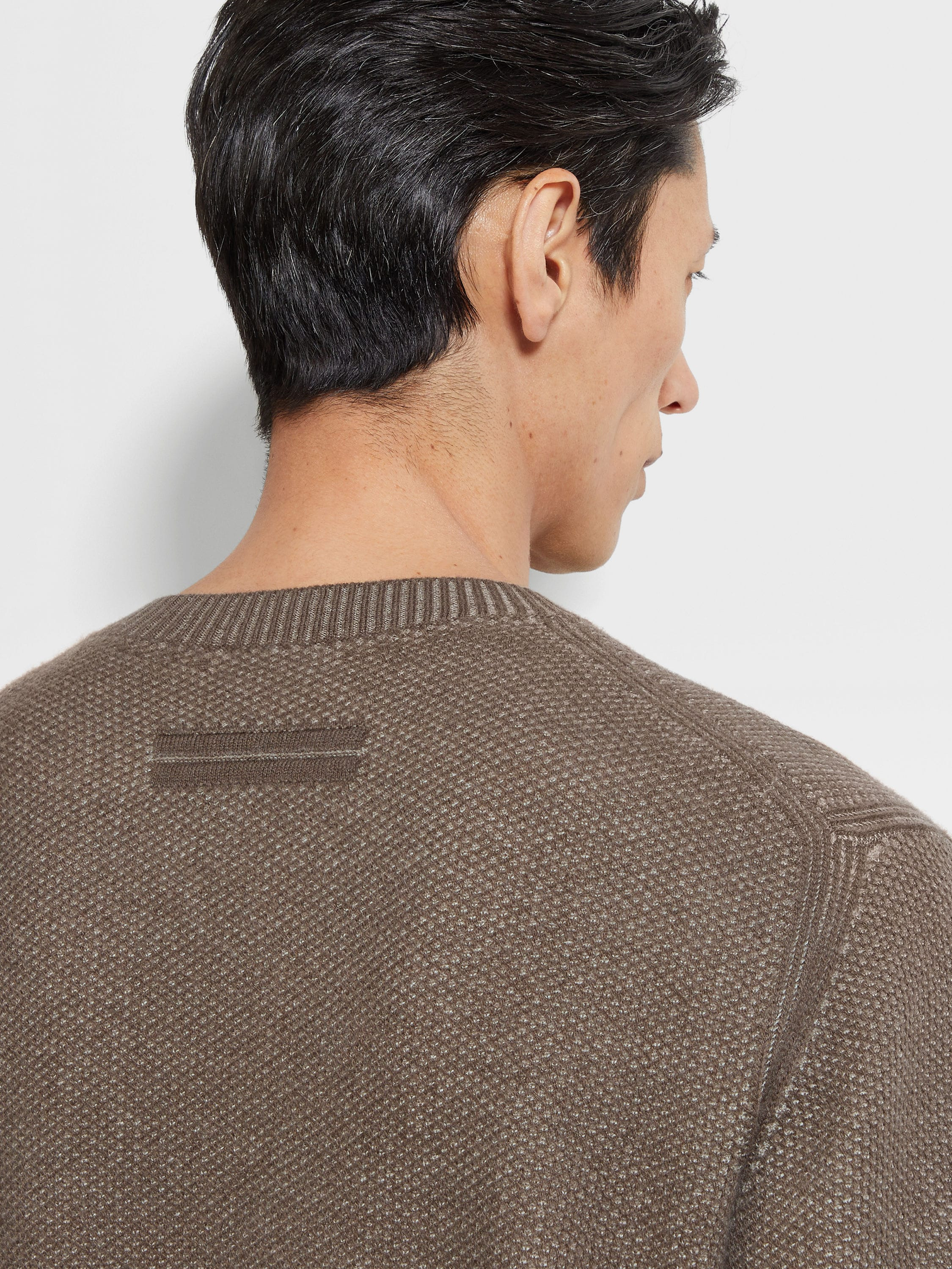 BROWN OASI CASHMERE CREWNECK - 2