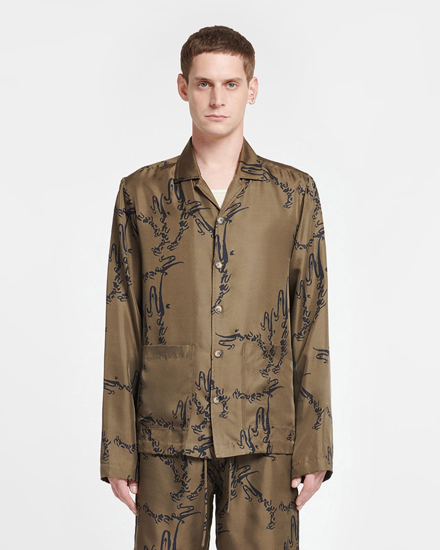 Printed Silk-Twill Shirt - 1