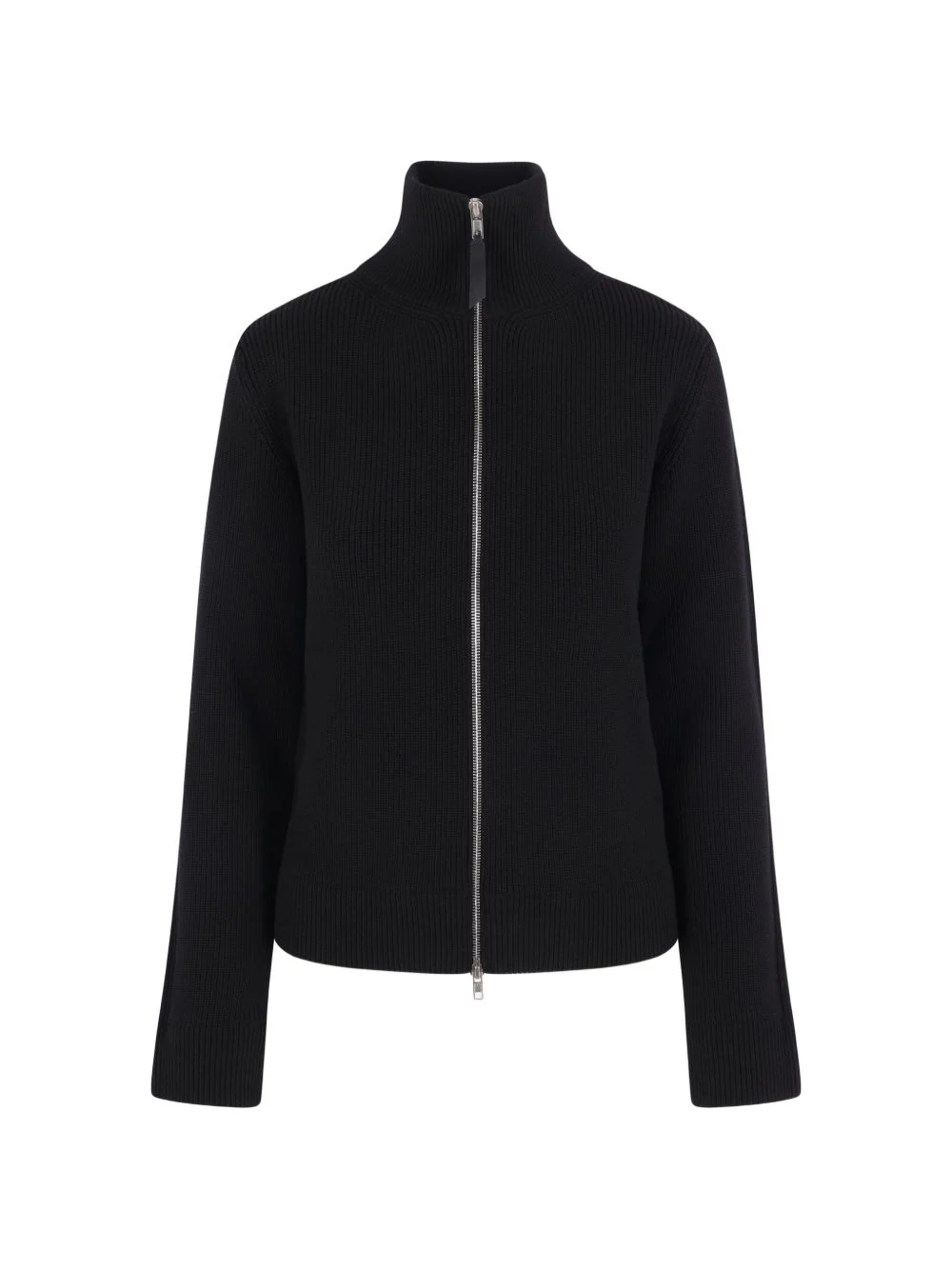 ribbed-knit zip-up jacket - 1