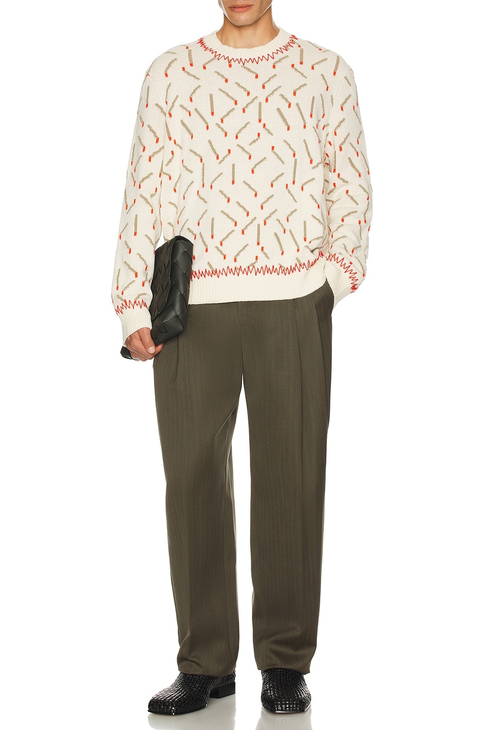 Cotton Jacquard Matches Sweater - 4