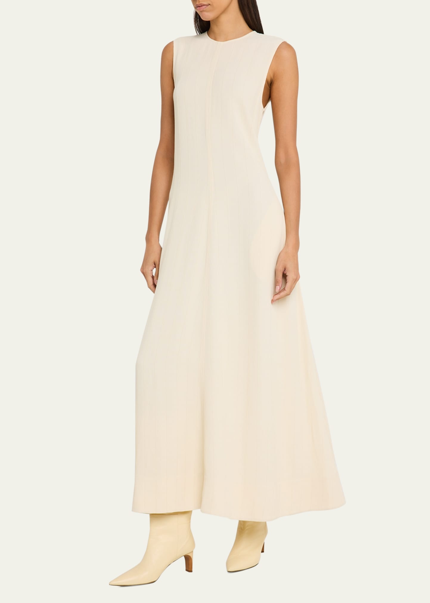 Striped woven Sleeveless Maxi Dress - 4