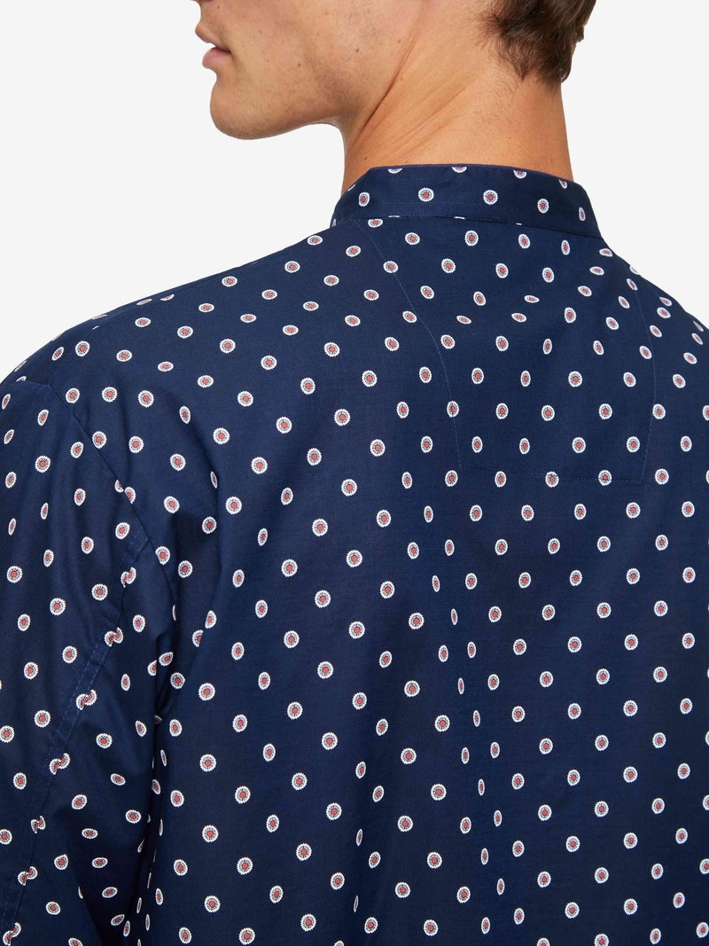 Men's Nightshirt Nelson 93 Cotton Batiste Navy - 7