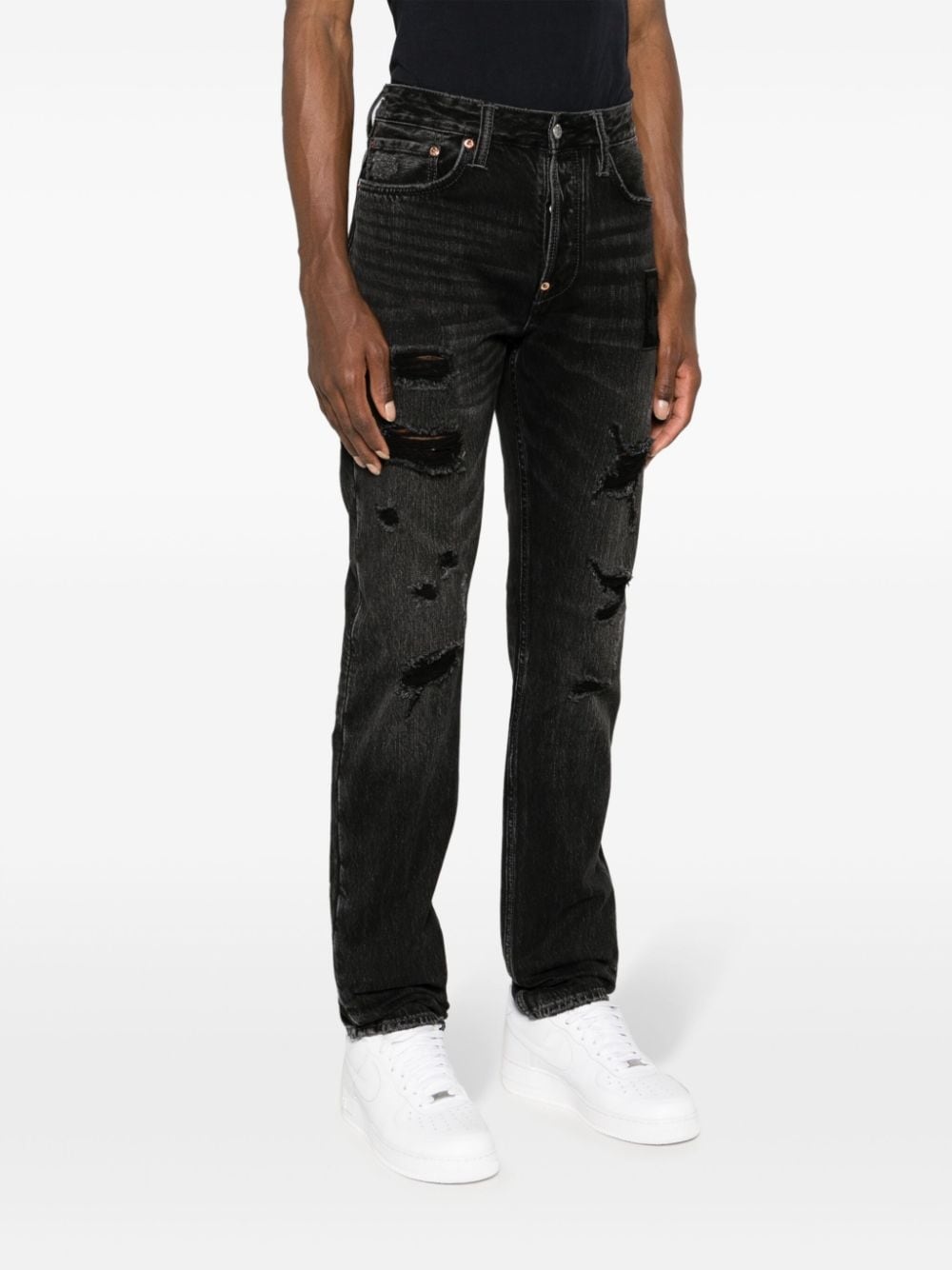 mid-rise distressed jeans - 3