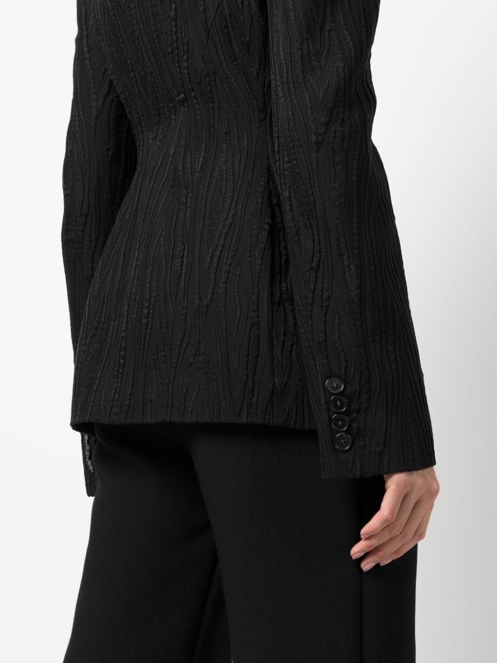 jacquard single-breasted blazer - 5