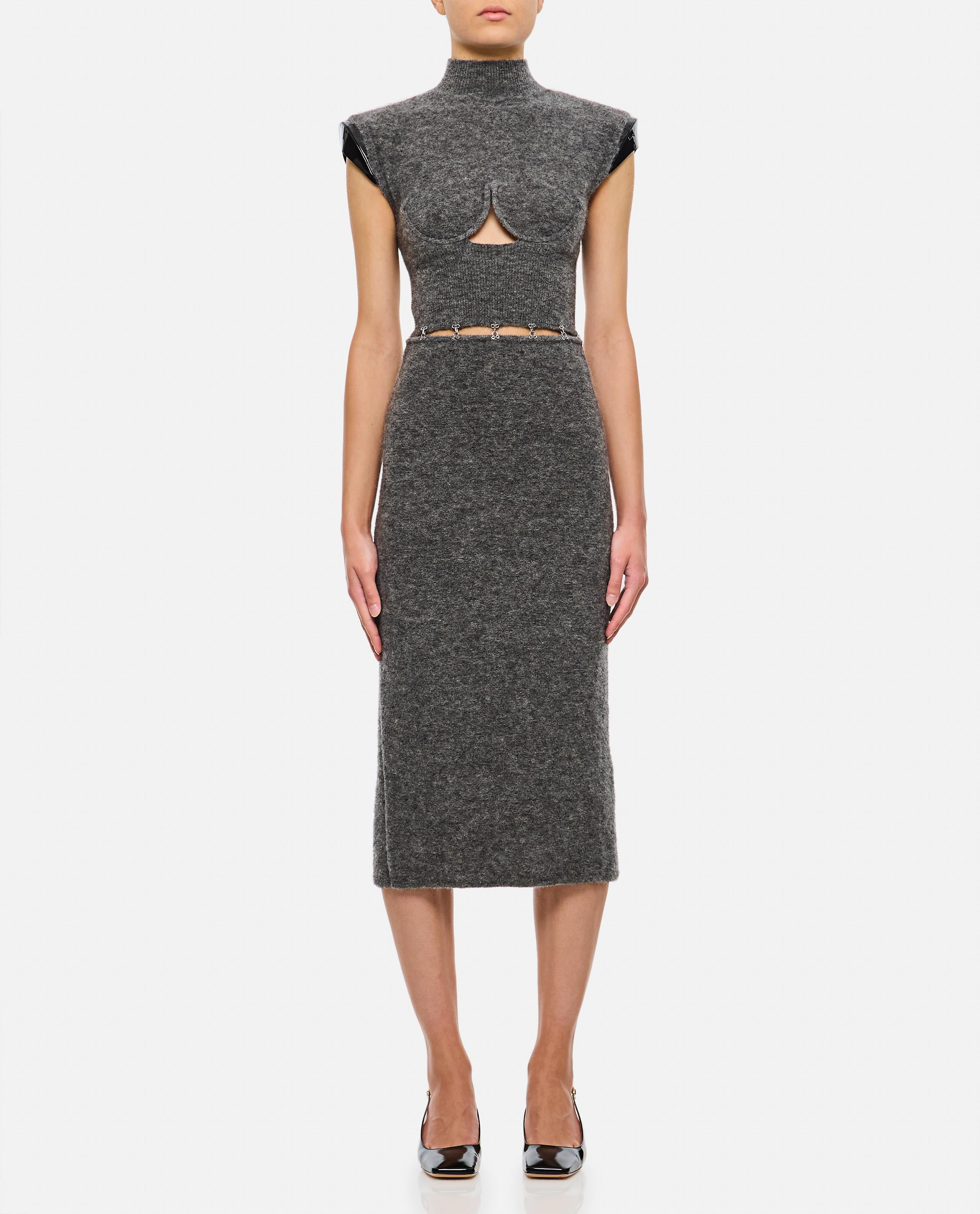 ALBINO CUT-OUT MOHAIR DRESS - 1