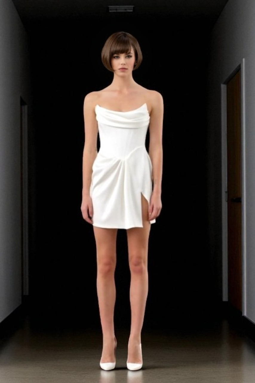 Audra Draped Satin Corset Dress - 1