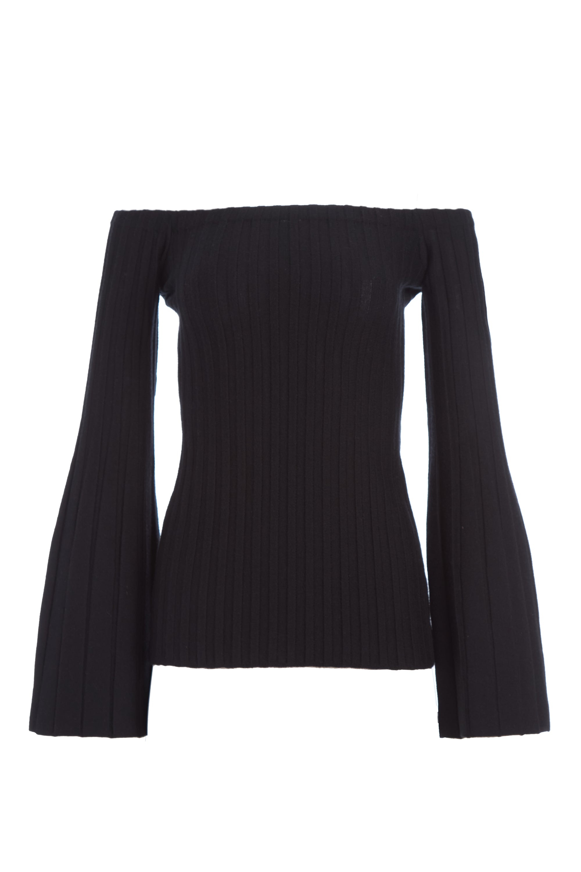 Nelson Knit Sweater in Black Merino Wool Cashmere - 1