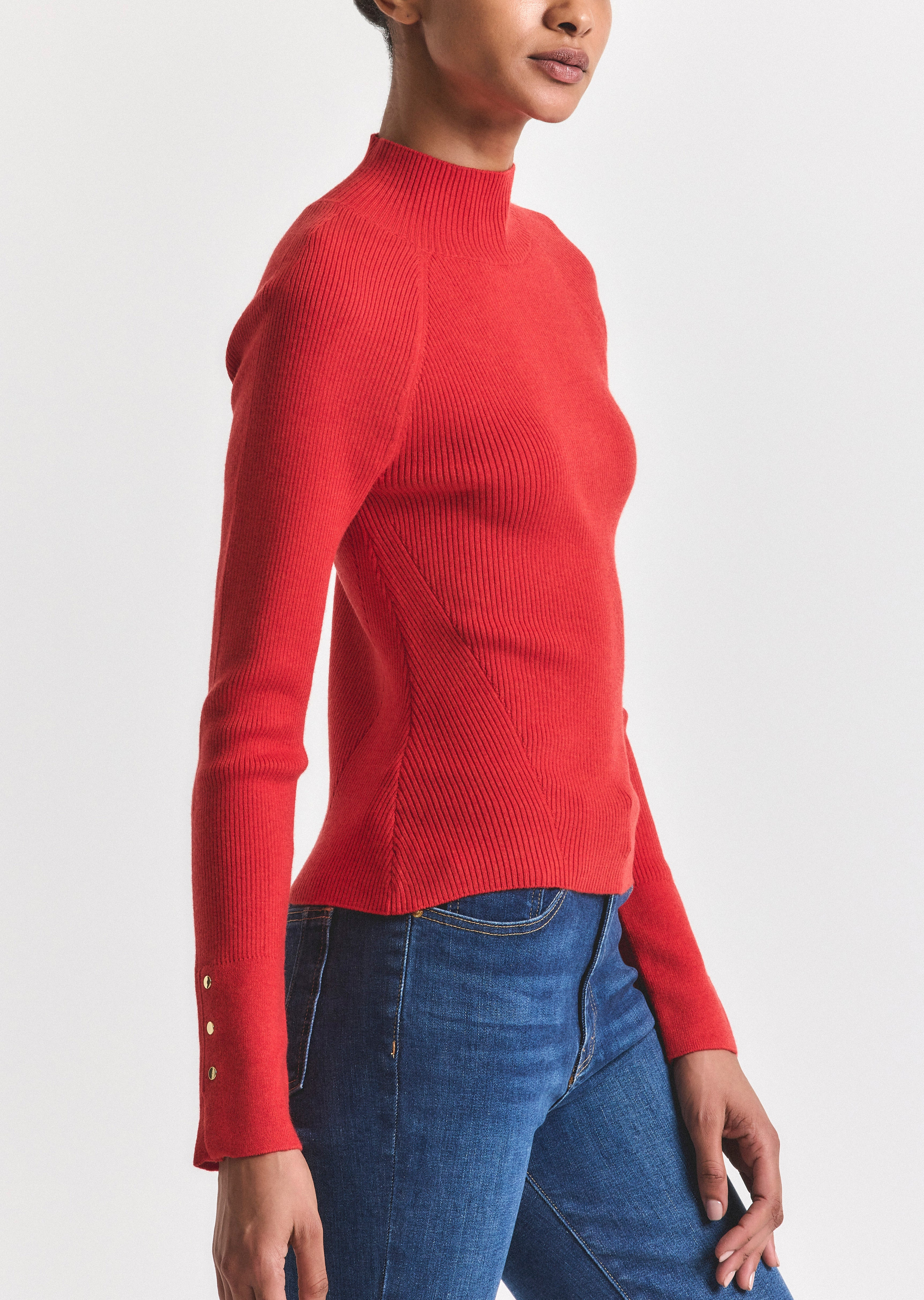 KASSANDRA RIBBED MOCK NECK SWEATER - 4