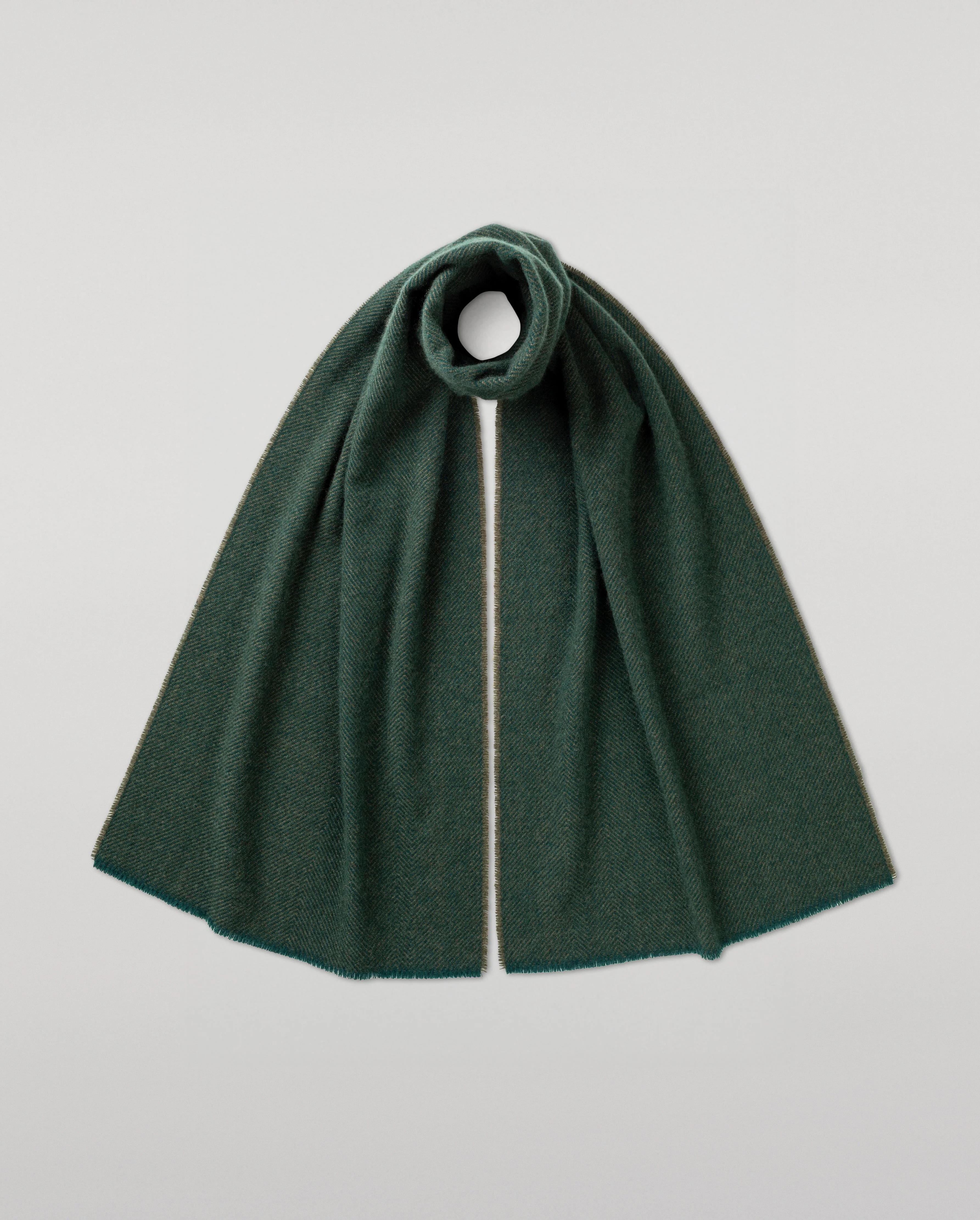 Mountain Twill Green Cashmere Scarf - 1