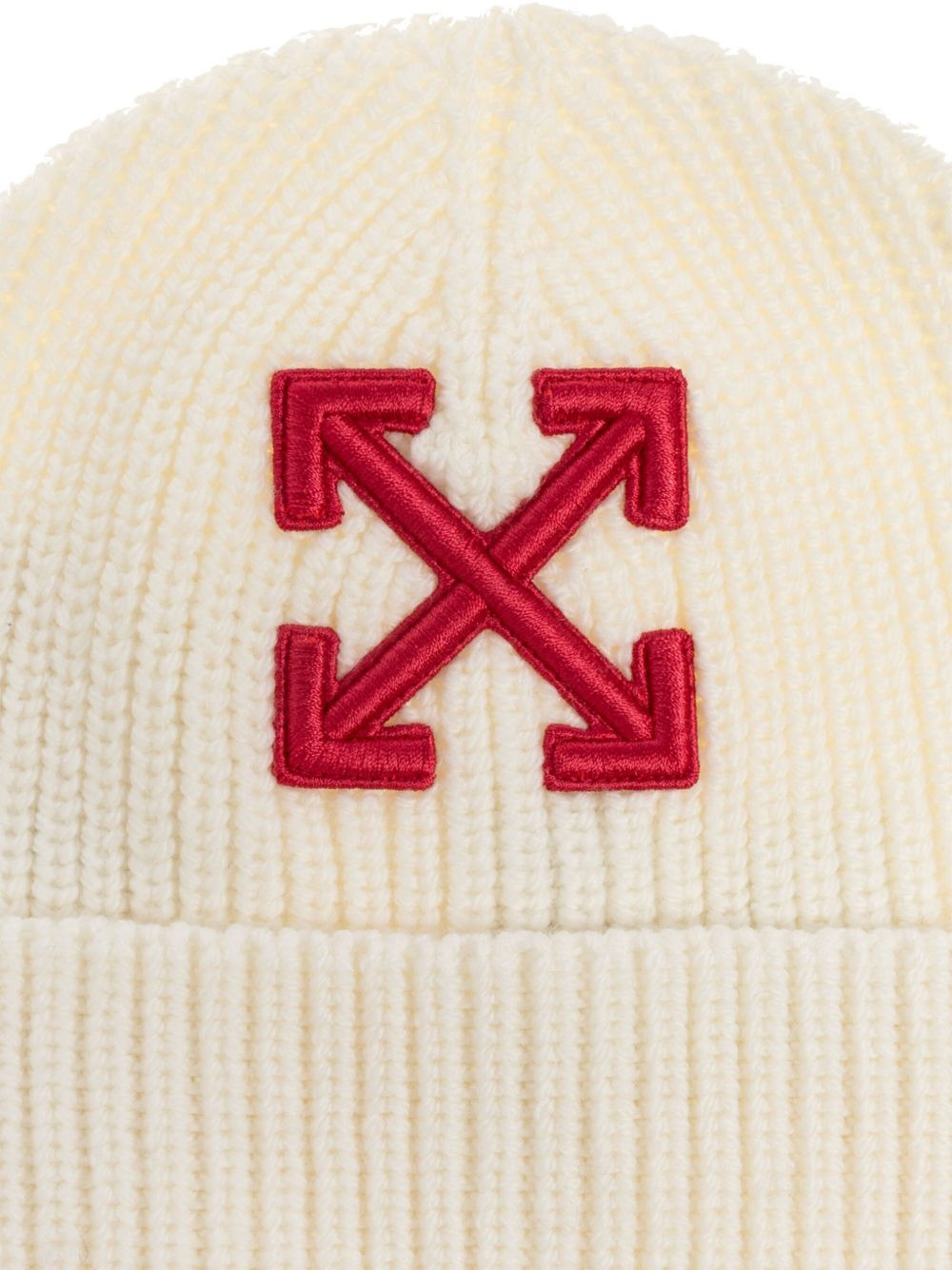arrow-embellished ribbed beanie - 3